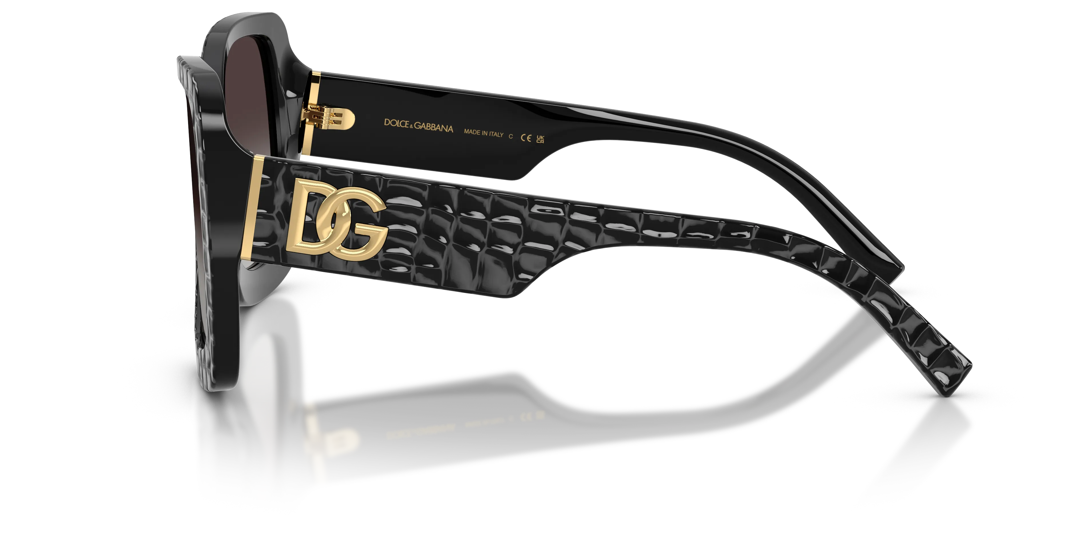 Dolce & Gabbana DG4513 32888G Occhiali da sole Acetato Nero Grigio Squadrata Normale Sfumato - immagine 4
