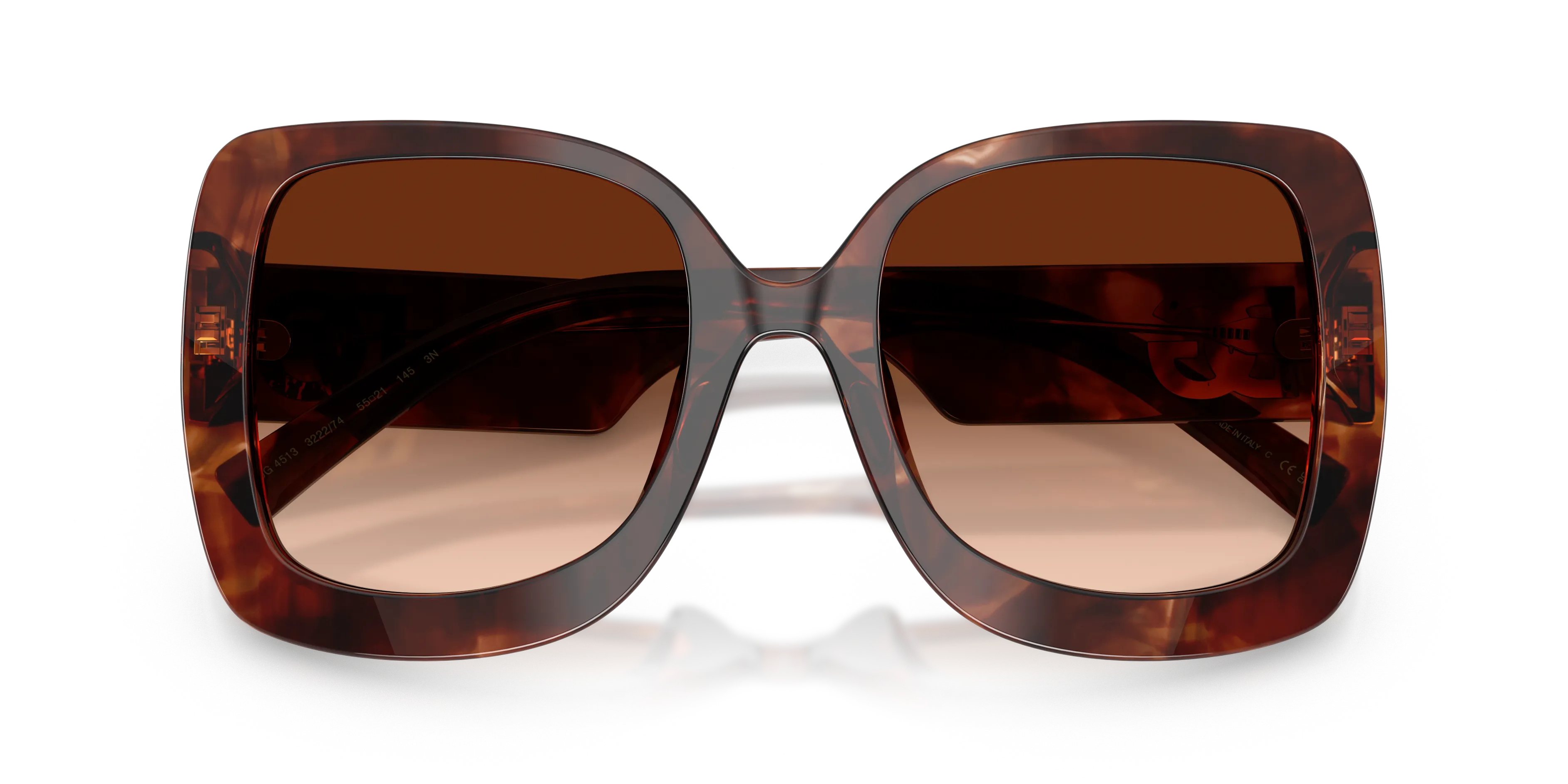 Dolce & Gabbana DG4513 322274 Occhiali da sole Acetato Rosso Marrone Squadrata Normale Sfumato - immagine 2