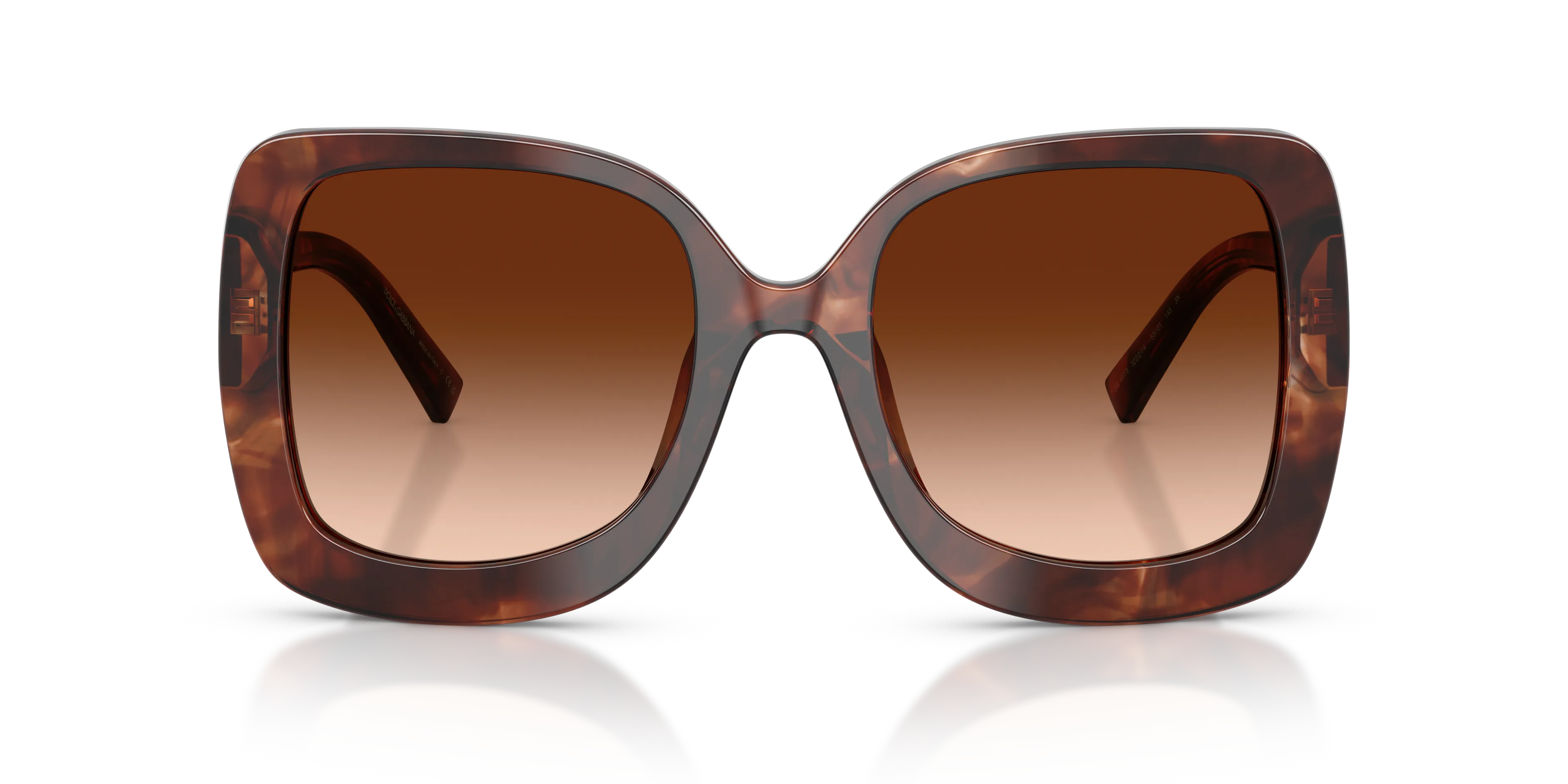 Dolce & Gabbana DG4513 322274 Occhiali da sole Acetato Rosso Marrone Squadrata Normale Sfumato - immagine 3