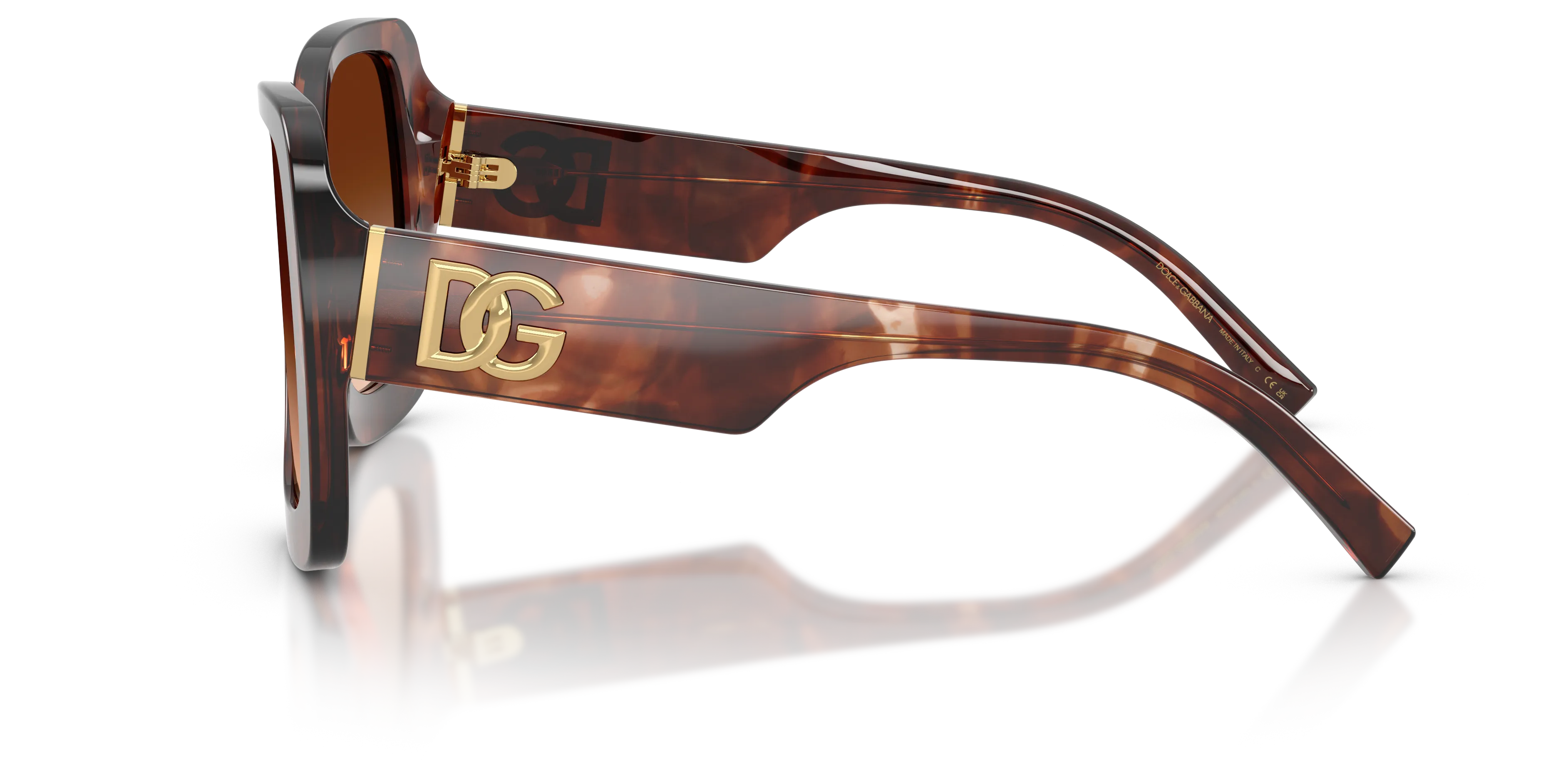 Dolce & Gabbana DG4513 322274 Occhiali da sole Acetato Rosso Marrone Squadrata Normale Sfumato - immagine 4