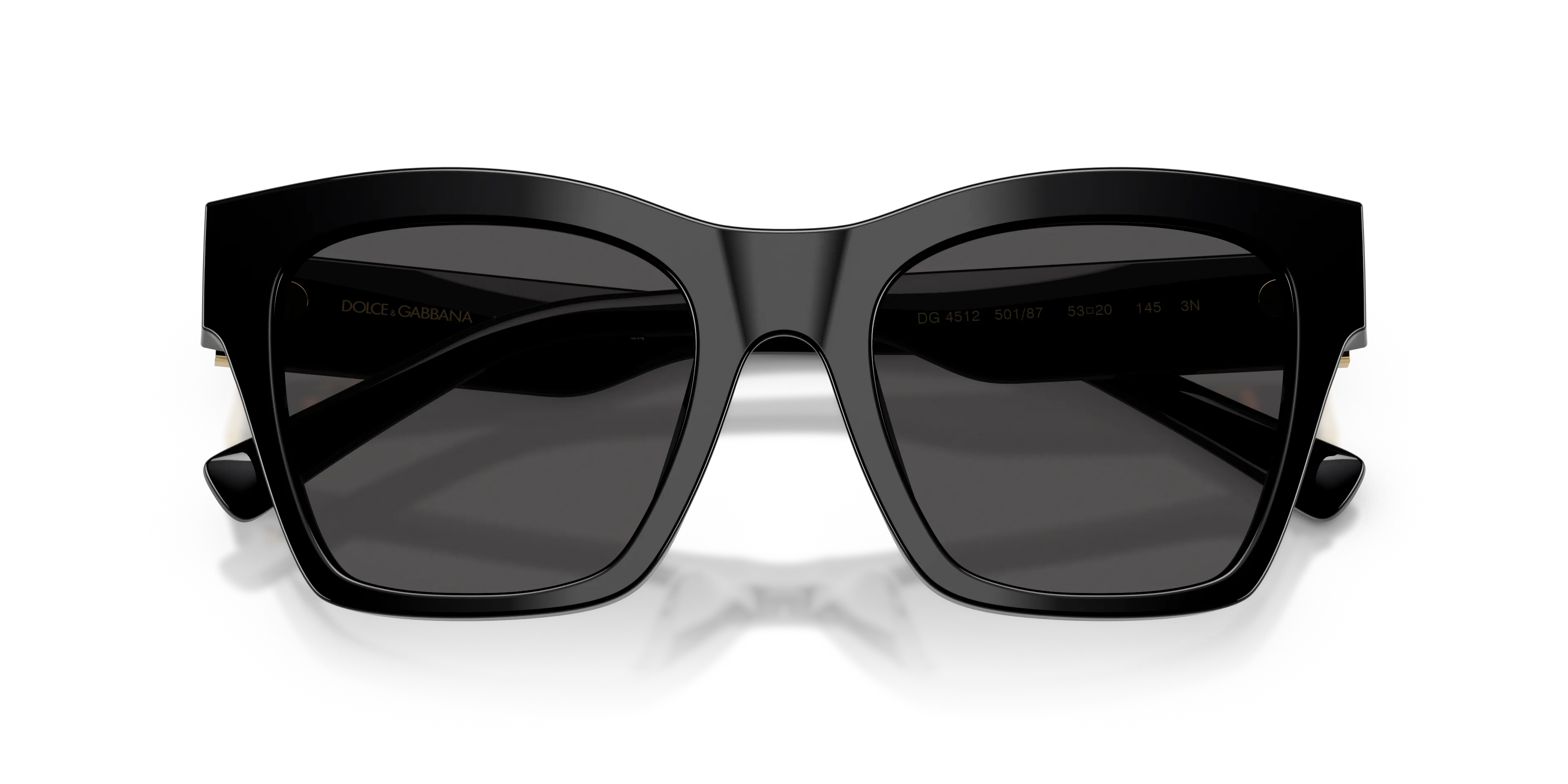 Dolce & Gabbana DG4512 501/87 Occhiali da sole Acetato Nero Grigio Squadrata Normale - immagine 2