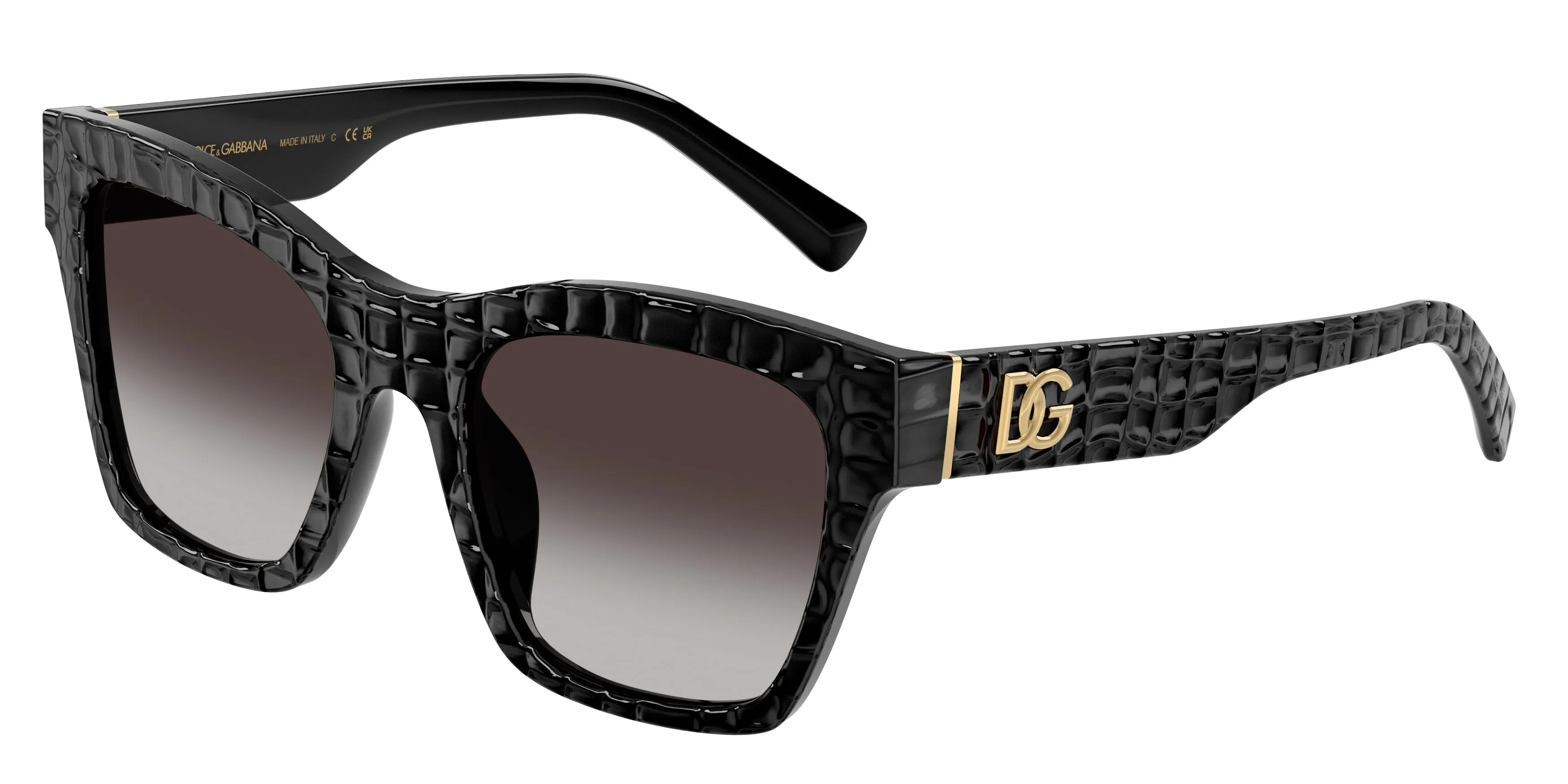 Dolce & Gabbana DG4512 32888G Occhiali da sole Acetato Nero Grigio Squadrata Normale Sfumato - immagine 1