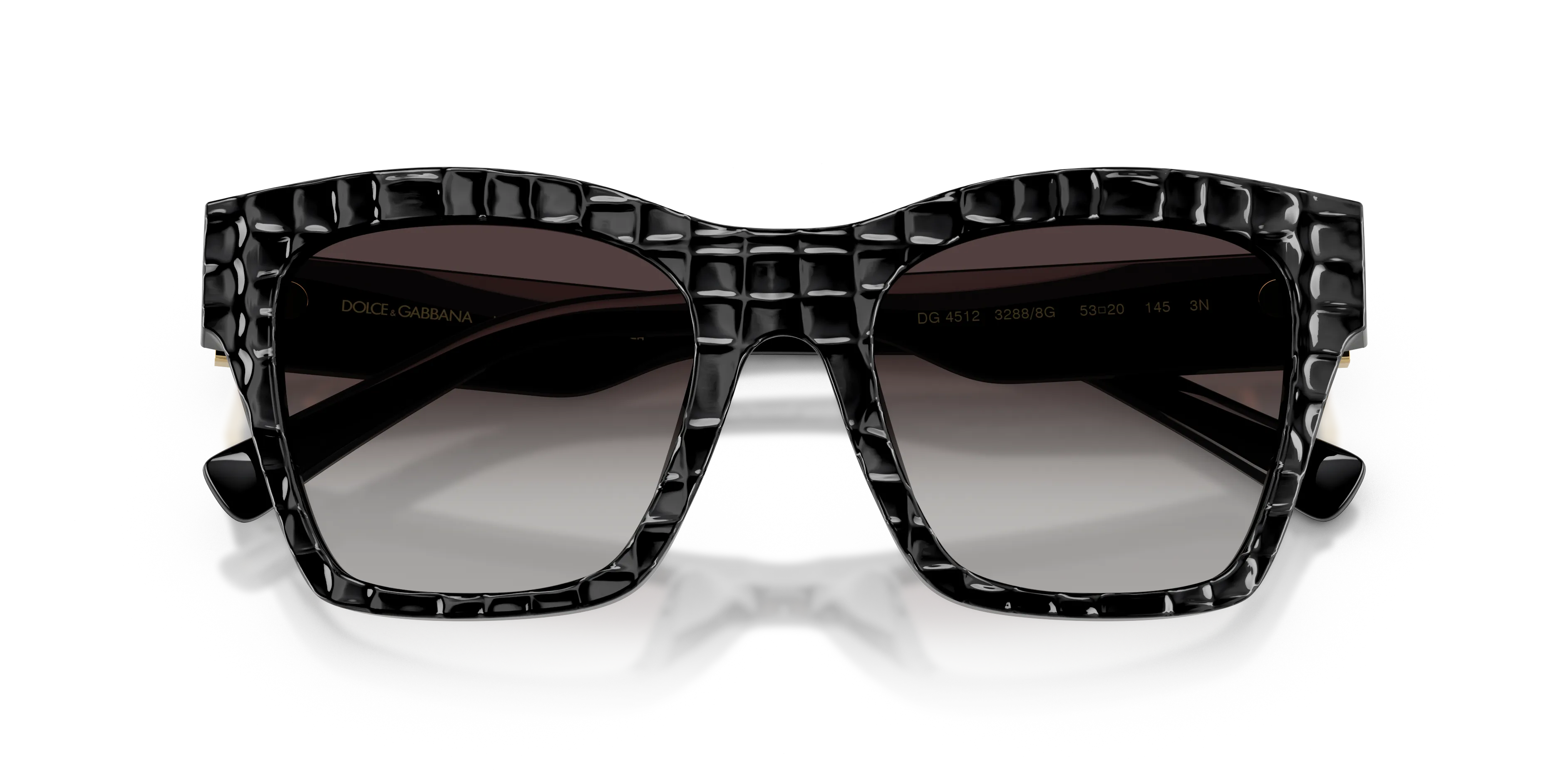 Dolce & Gabbana DG4512 32888G Occhiali da sole Acetato Nero Grigio Squadrata Normale Sfumato - immagine 2