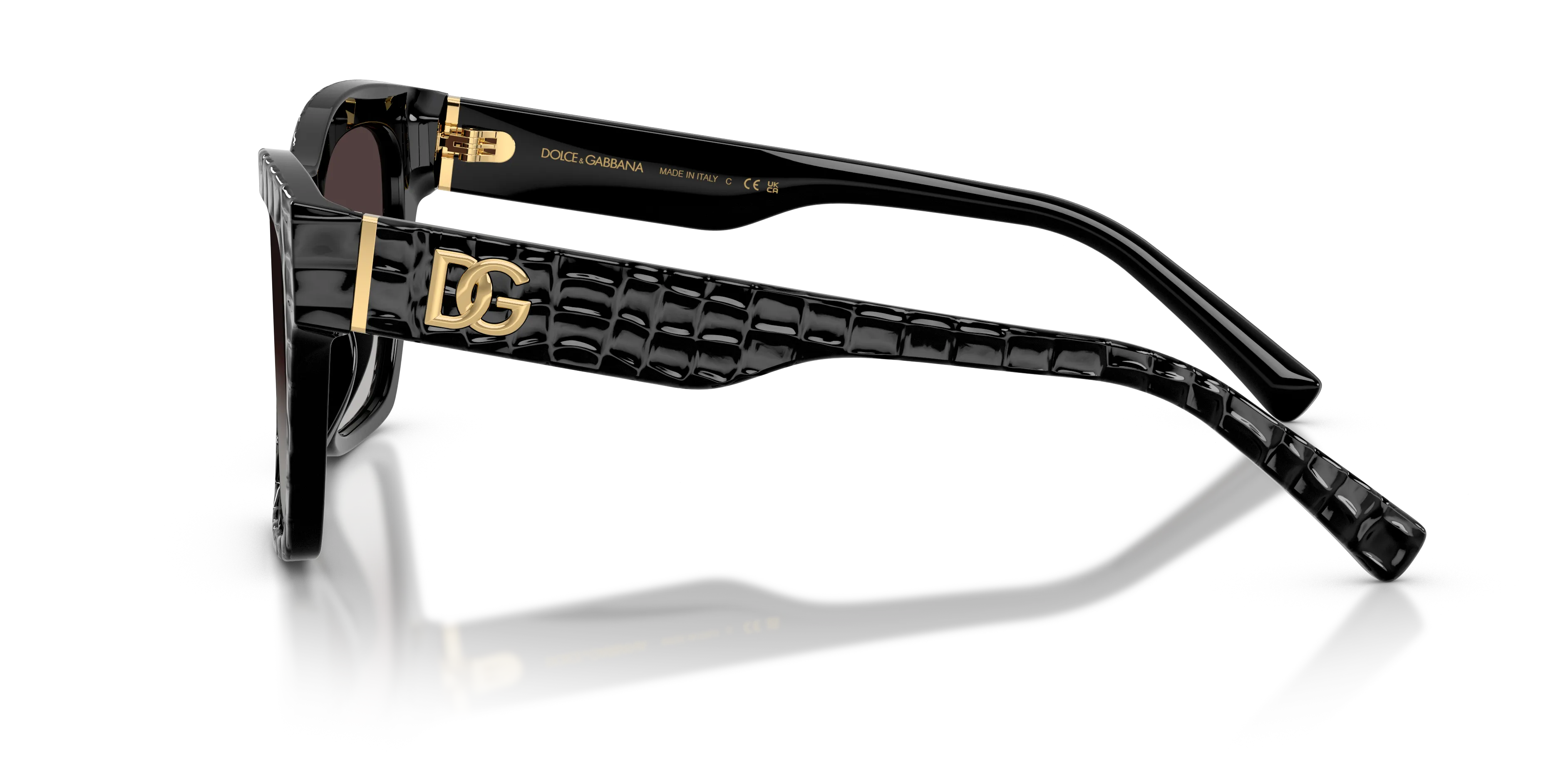 Dolce & Gabbana DG4512 32888G Occhiali da sole Acetato Nero Grigio Squadrata Normale Sfumato - immagine 4