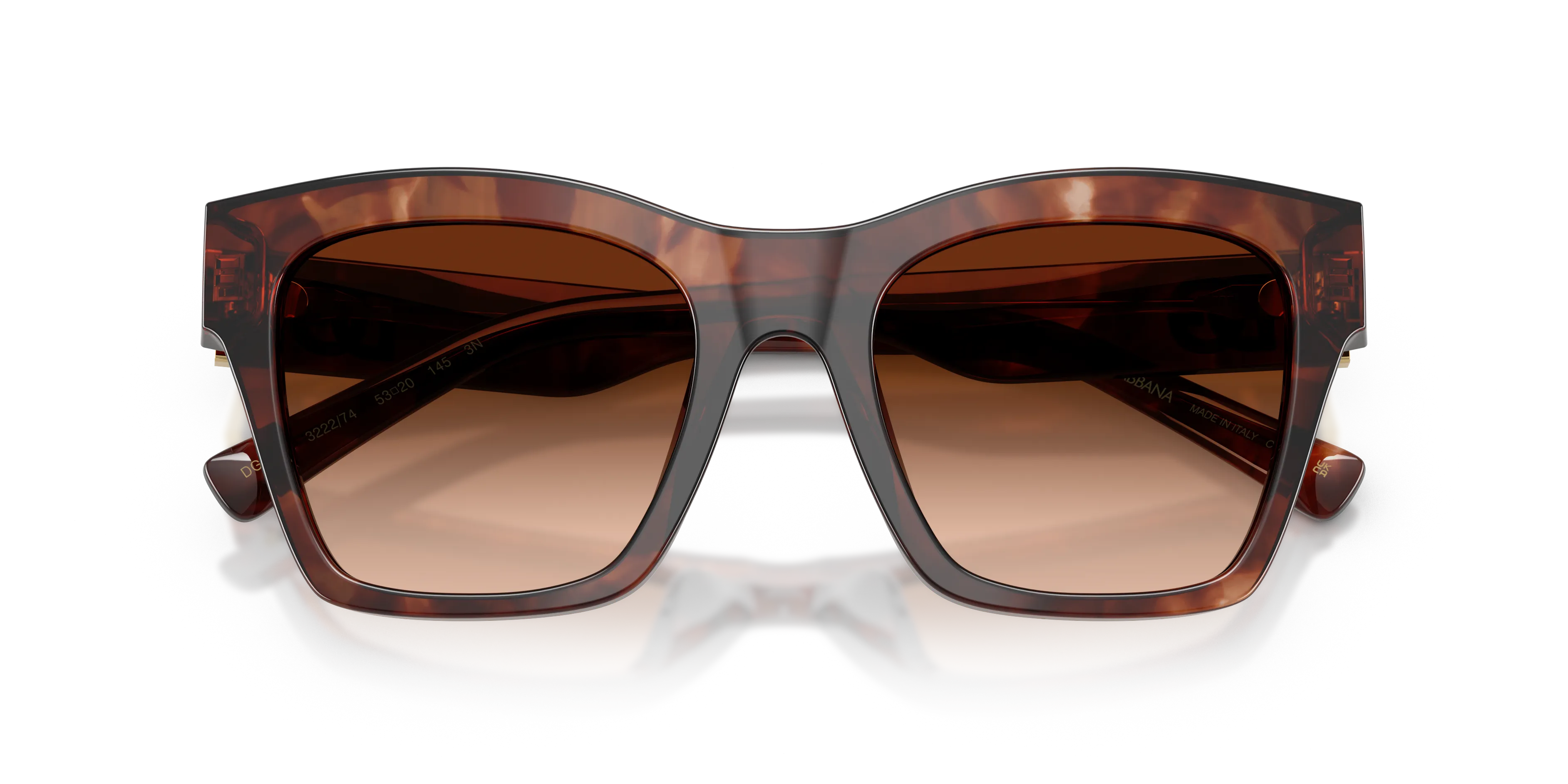 Dolce & Gabbana DG4512 322274 Occhiali da sole Acetato Rosso Marrone Squadrata Normale Sfumato - immagine 2