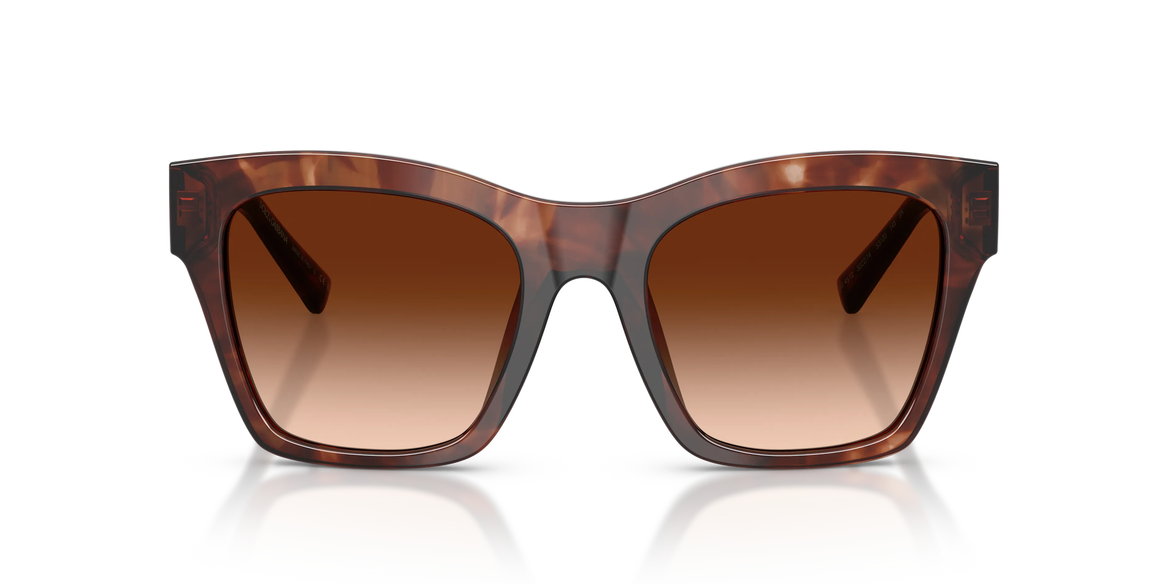 Dolce & Gabbana DG4512 322274 Occhiali da sole Acetato Rosso Marrone Squadrata Normale Sfumato - immagine 3