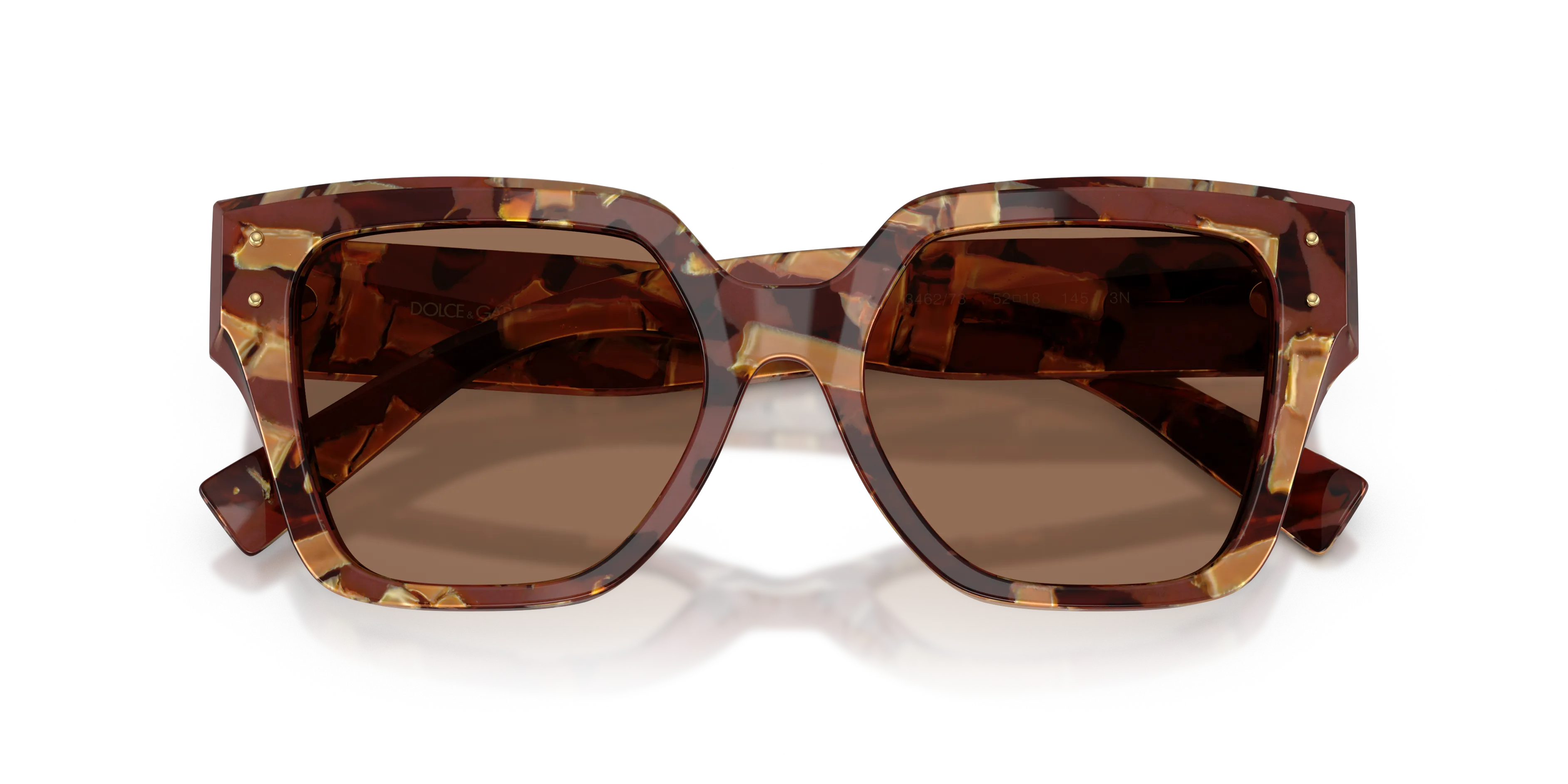 Dolce & Gabbana DG4471 346273 Occhiali da sole Acetato Marrone Marrone Squadrata Normale - immagine 2