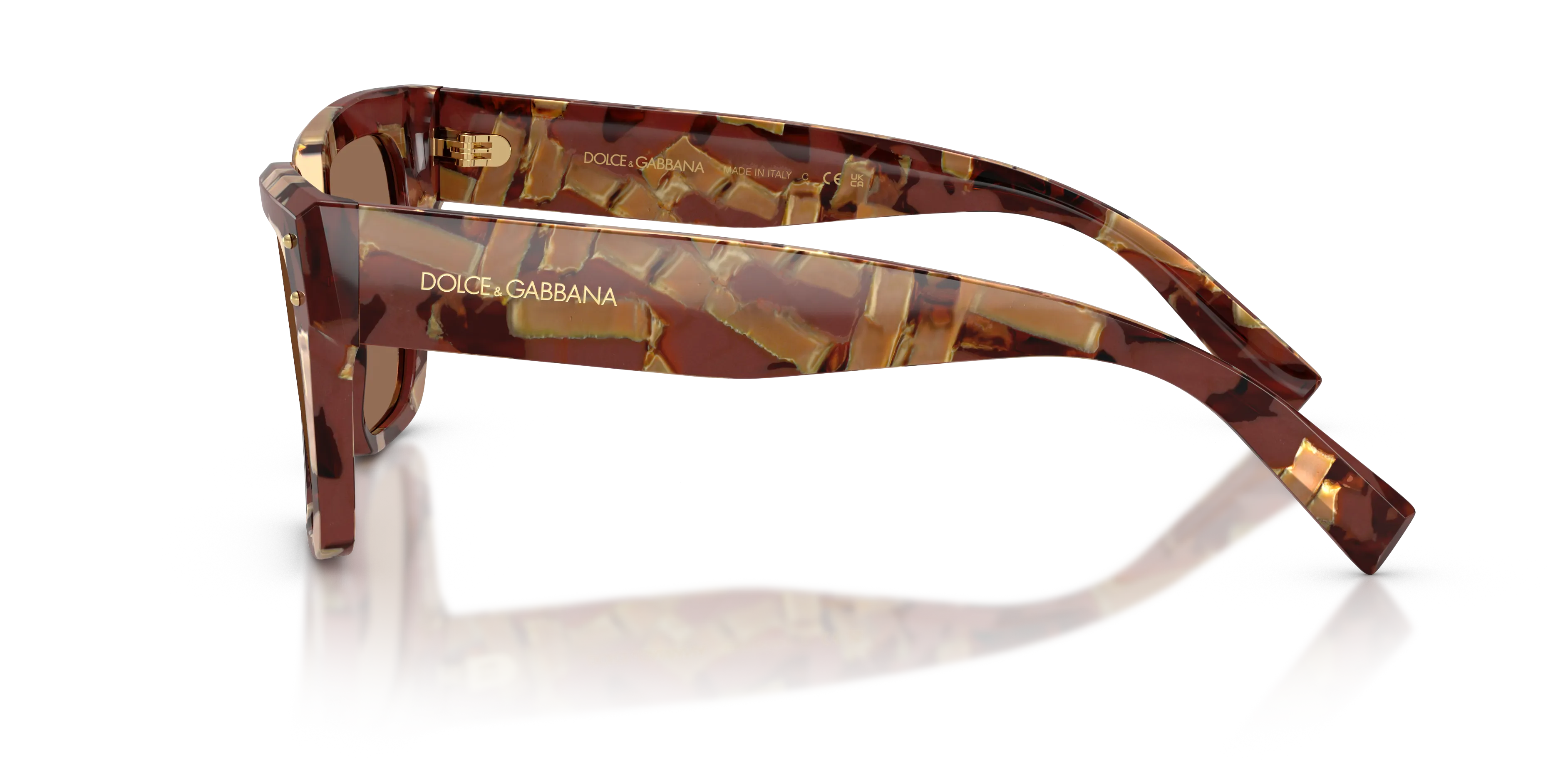 Dolce & Gabbana DG4471 346273 Occhiali da sole Acetato Marrone Marrone Squadrata Normale - immagine 4