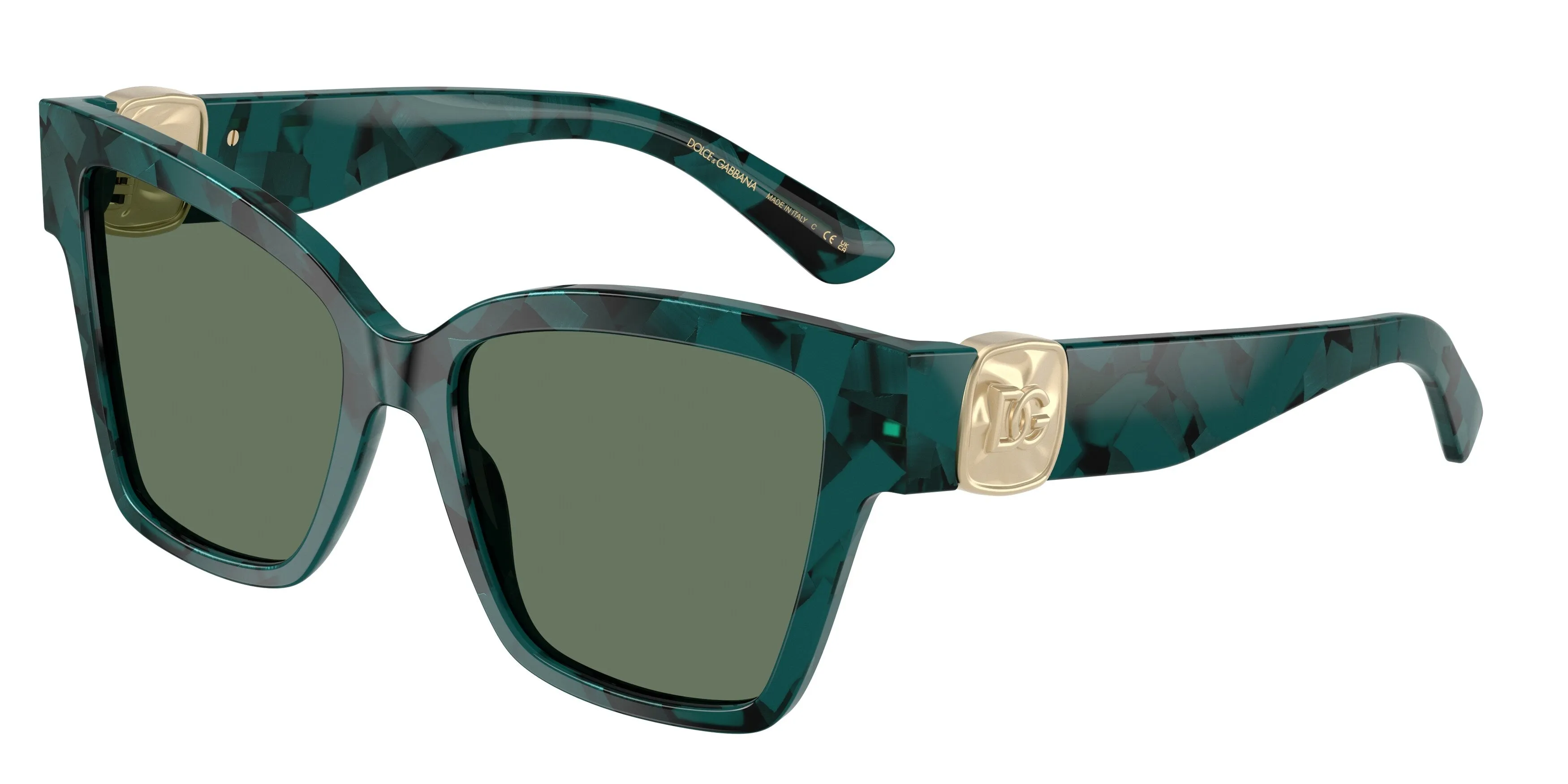 Dolce & Gabbana DG4470 3460/2 Occhiali da sole Acetato Verde Verde Squadrata Normale - immagine 1