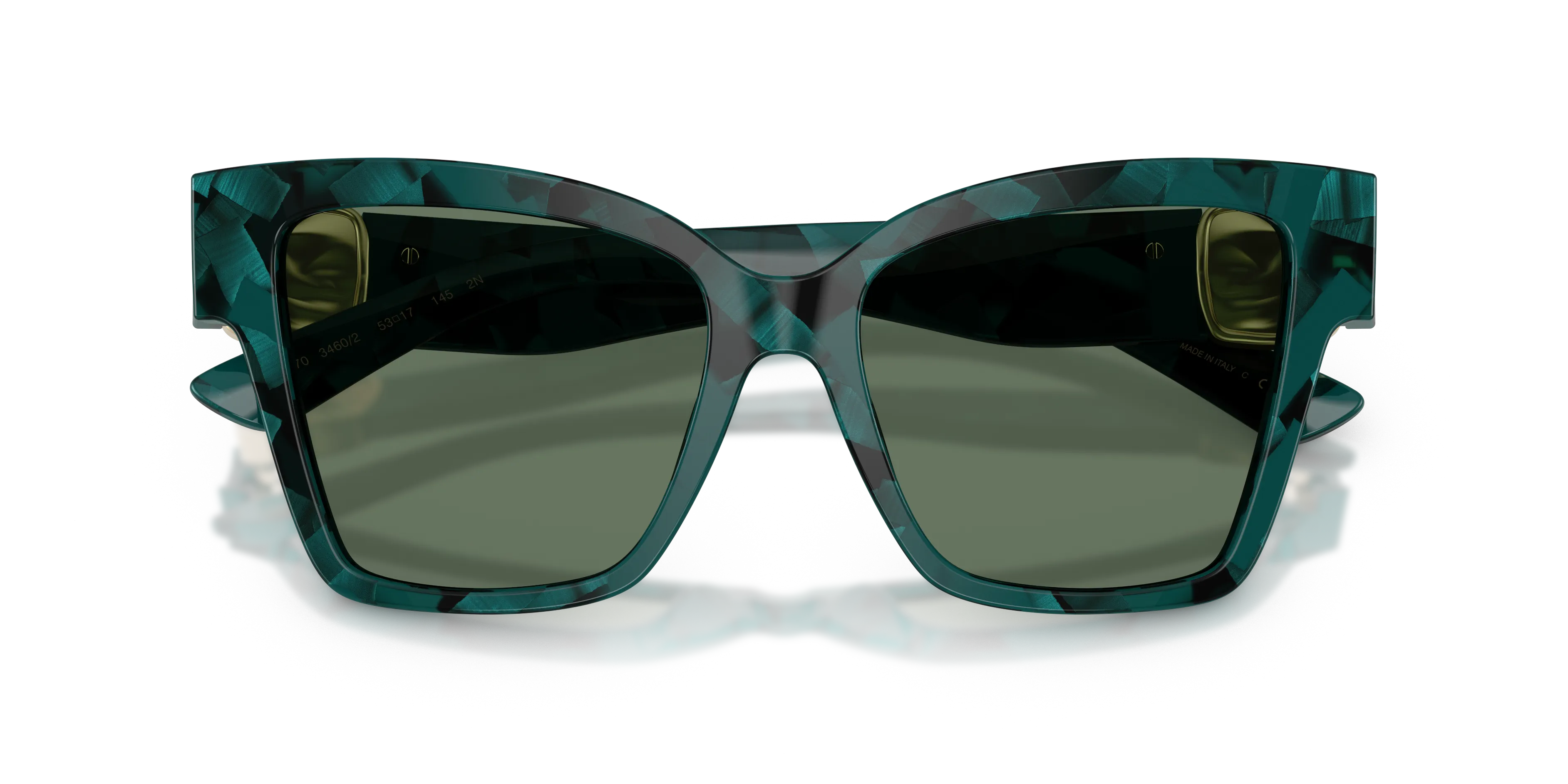 Dolce & Gabbana DG4470 3460/2 Occhiali da sole Acetato Verde Verde Squadrata Normale - immagine 2