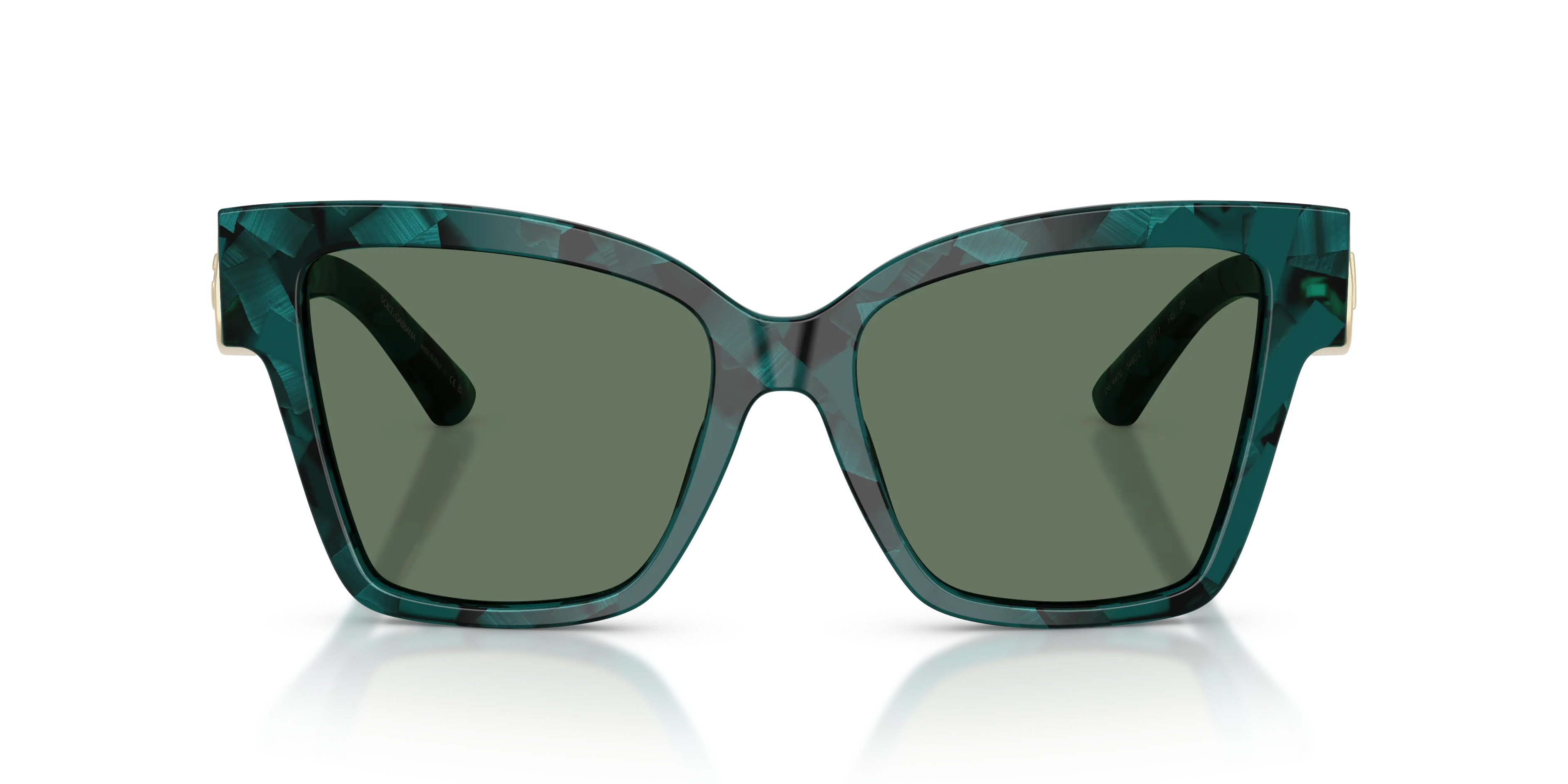 Dolce & Gabbana DG4470 3460/2 Occhiali da sole Acetato Verde Verde Squadrata Normale - immagine 3