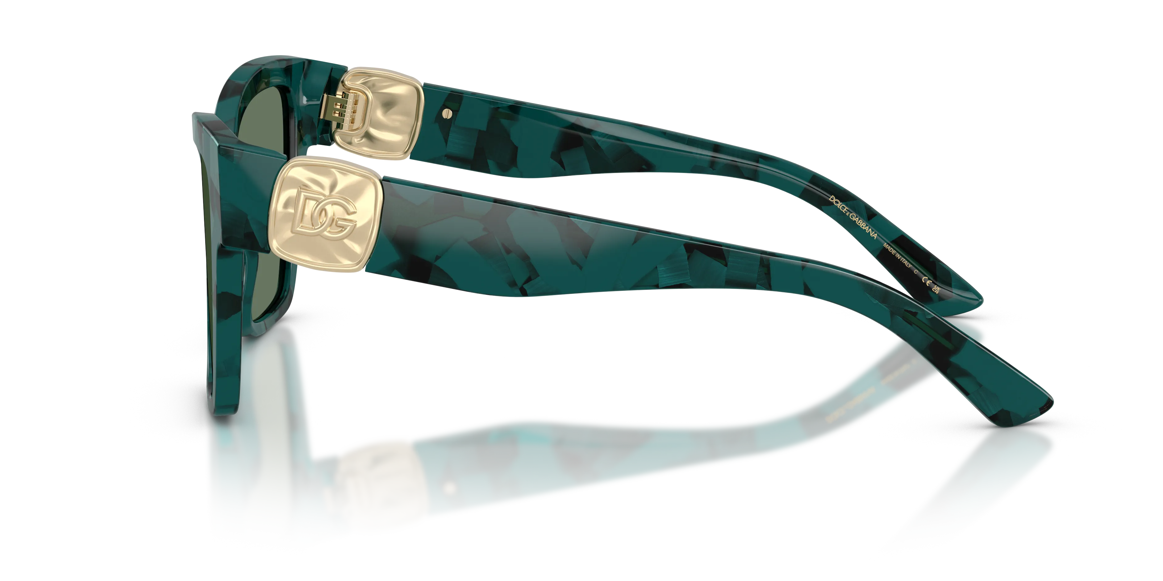Dolce & Gabbana DG4470 3460/2 Occhiali da sole Acetato Verde Verde Squadrata Normale - immagine 4