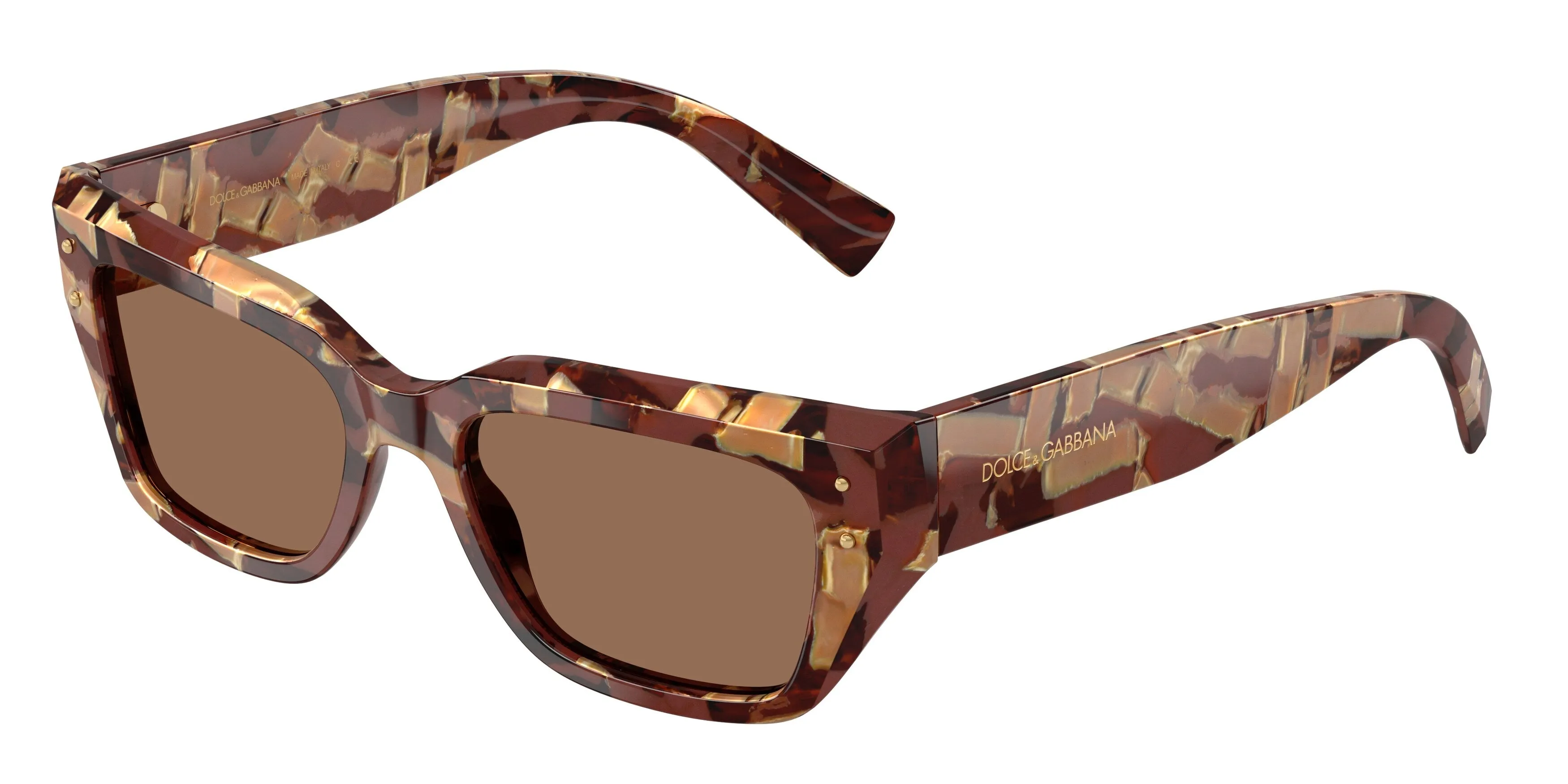 Dolce & Gabbana DG4462 346273 Occhiali da sole Acetato Marrone Marrone Cat Eye Normale - immagine 1
