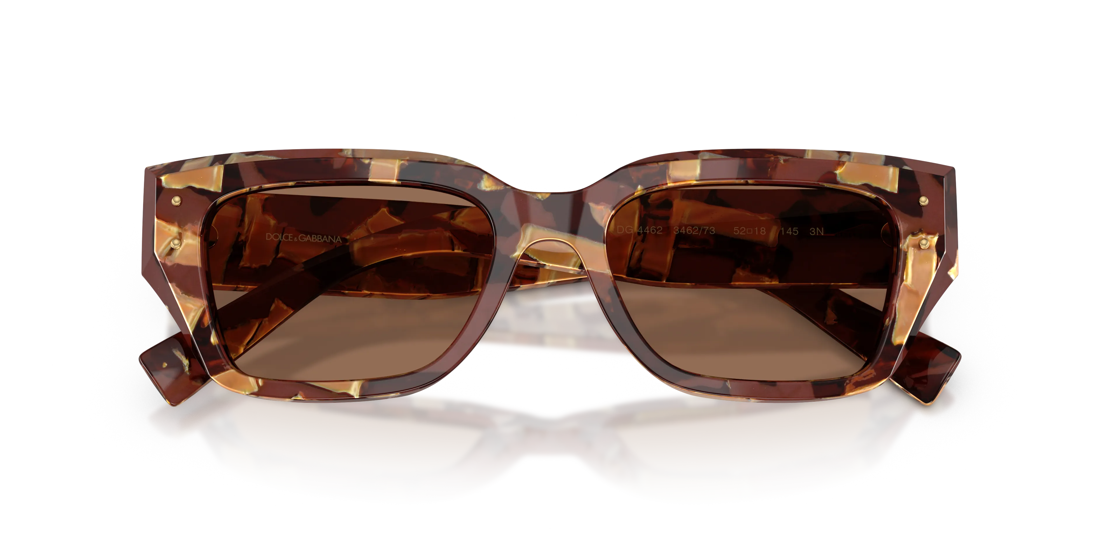 Dolce & Gabbana DG4462 346273 Occhiali da sole Acetato Marrone Marrone Cat Eye Normale - immagine 2