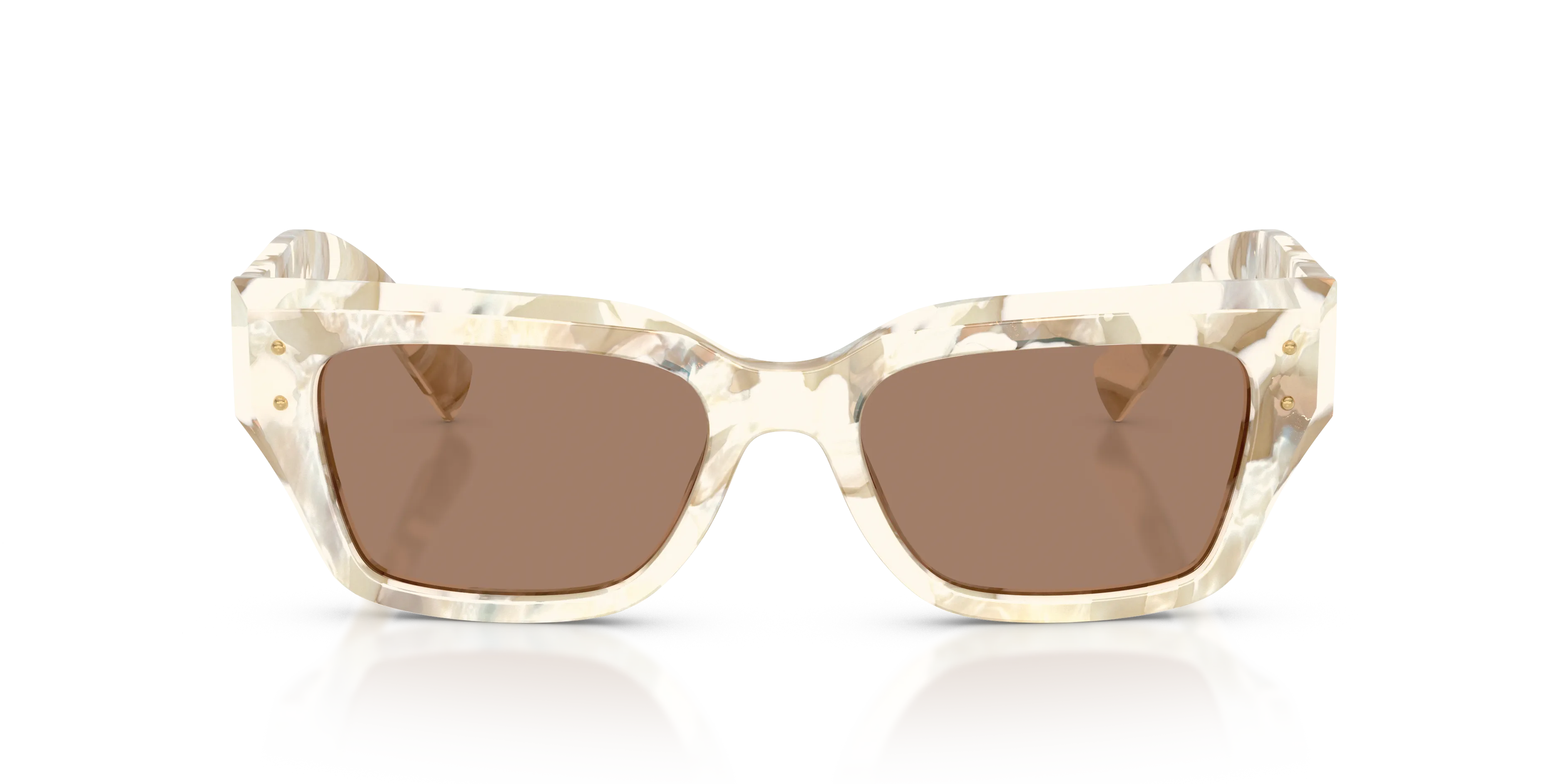 Dolce & Gabbana DG4462 346173 Occhiali da sole Acetato Bianco Marrone Cat Eye Normale - immagine 3