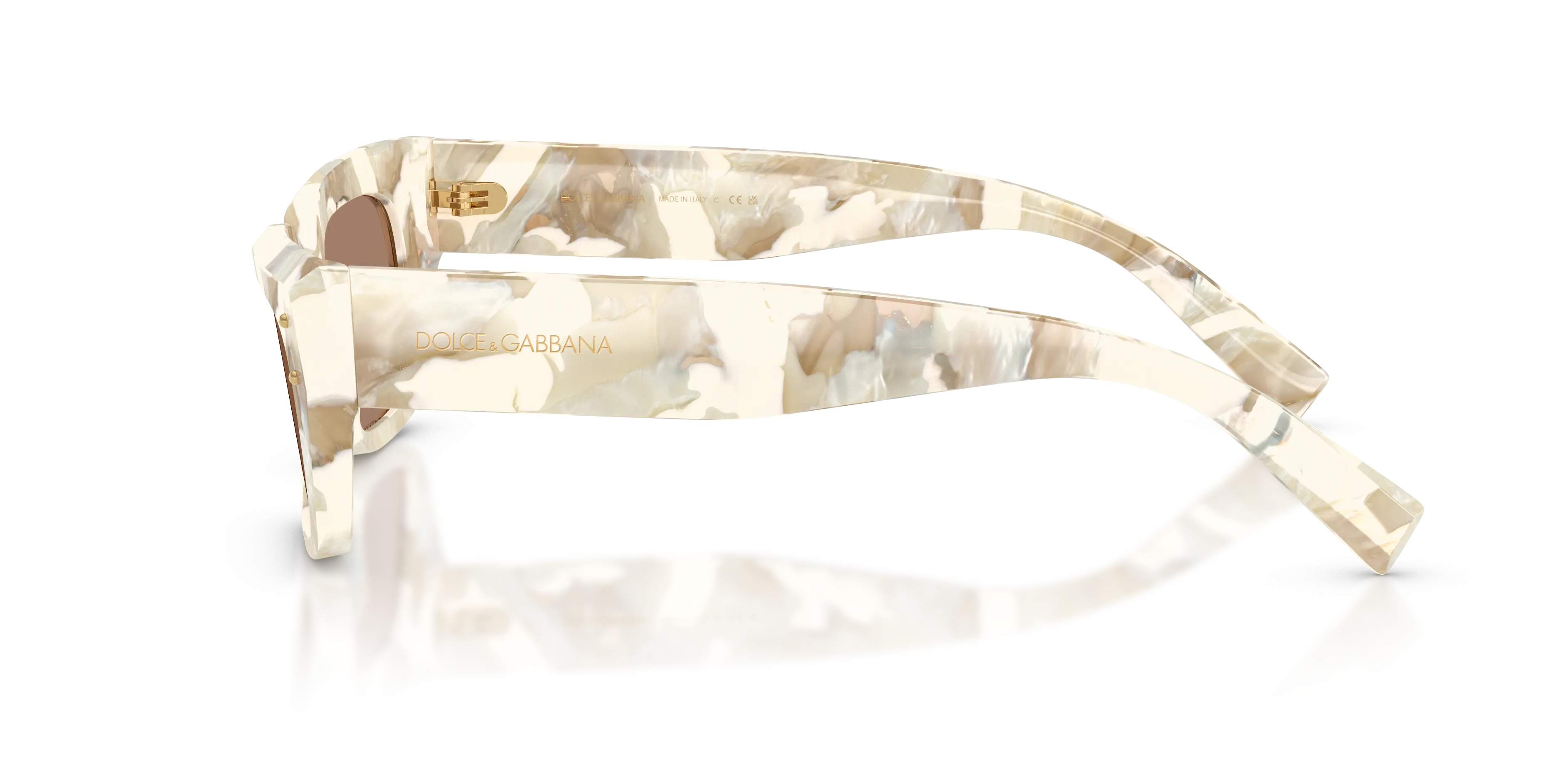 Dolce & Gabbana DG4462 346173 Occhiali da sole Acetato Bianco Marrone Cat Eye Normale - immagine 4