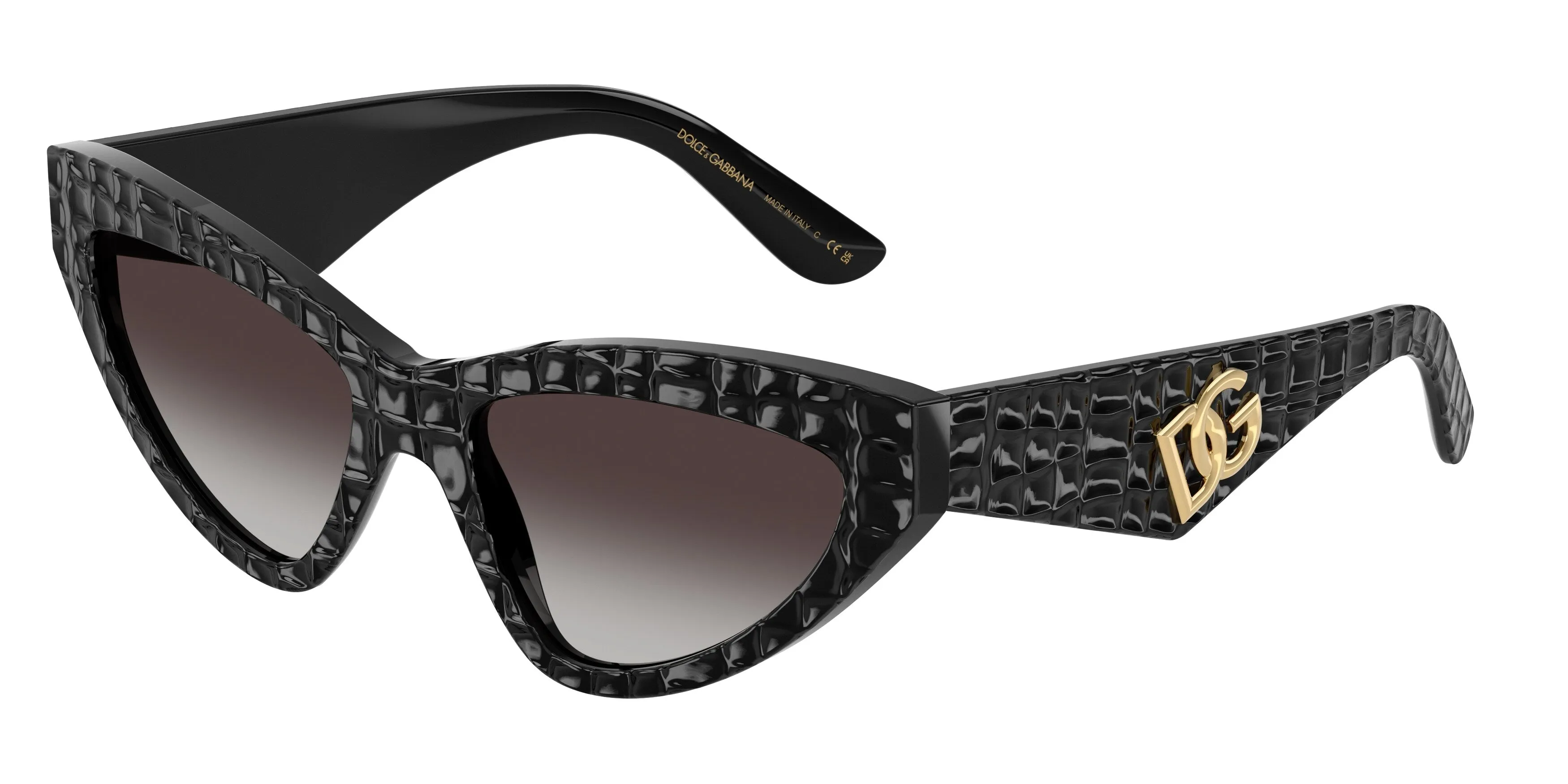 Dolce & Gabbana DG4439 32888G Occhiali da sole Acetato Nero Grigio Cat Eye Normale Sfumato - immagine 1