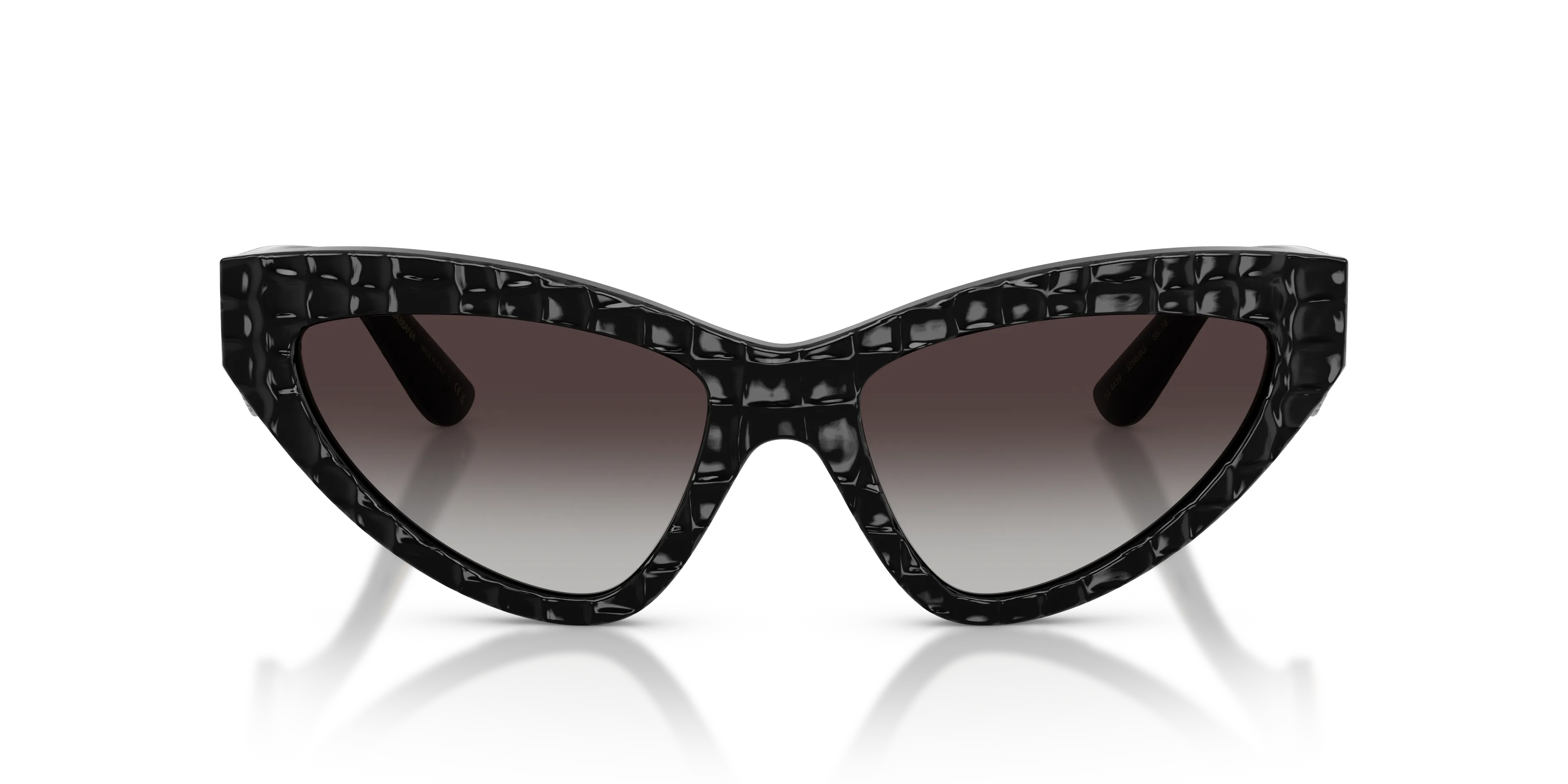 Dolce & Gabbana DG4439 32888G Occhiali da sole Acetato Nero Grigio Cat Eye Normale Sfumato - immagine 3