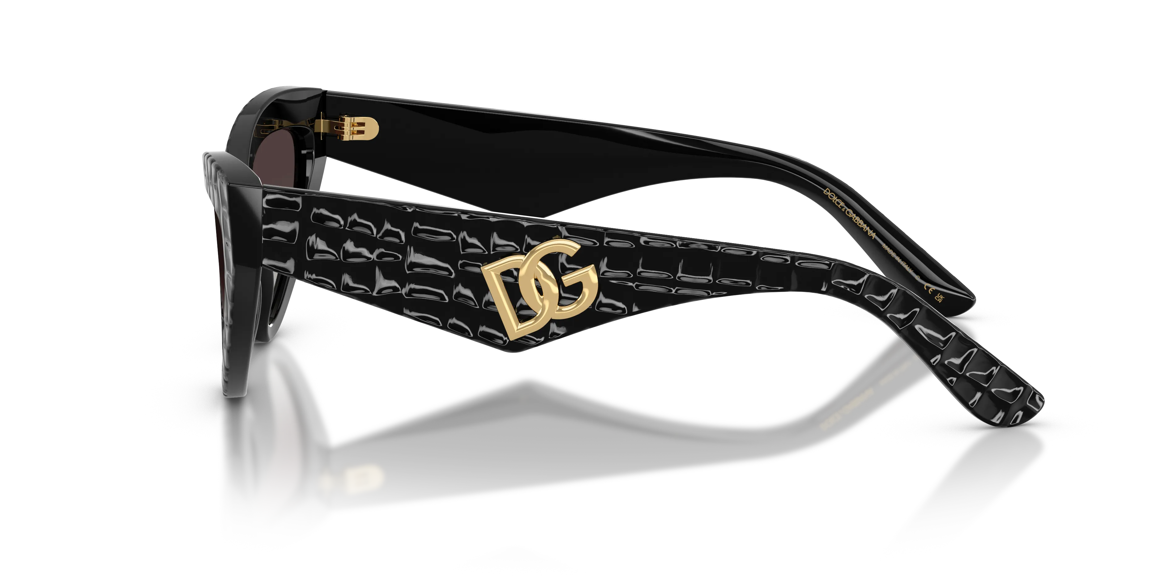 Dolce & Gabbana DG4439 32888G Occhiali da sole Acetato Nero Grigio Cat Eye Normale Sfumato - immagine 4