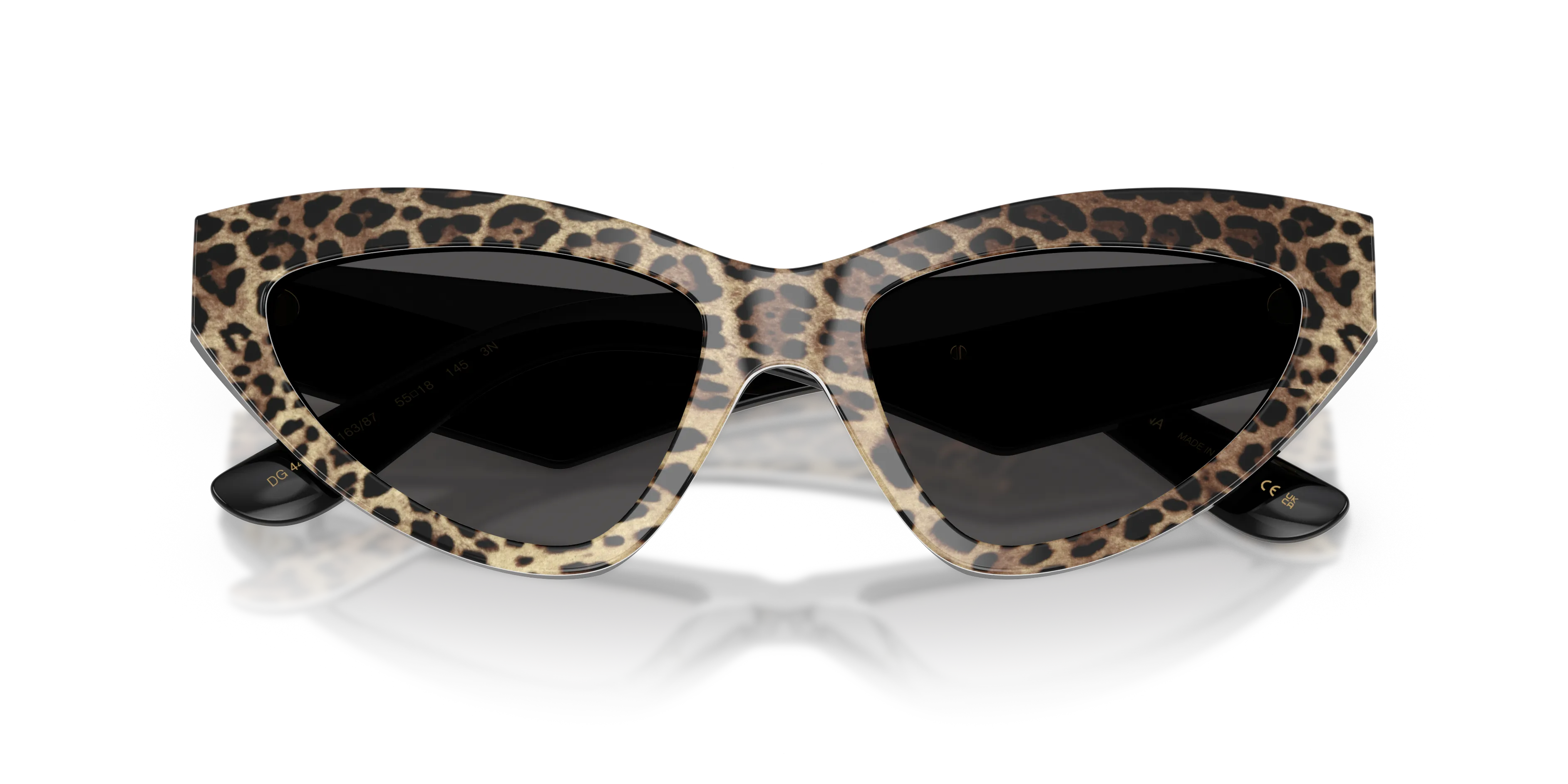 Dolce & Gabbana DG4439 316387 Occhiali da sole Acetato Marrone Grigio Cat Eye Normale - immagine 2