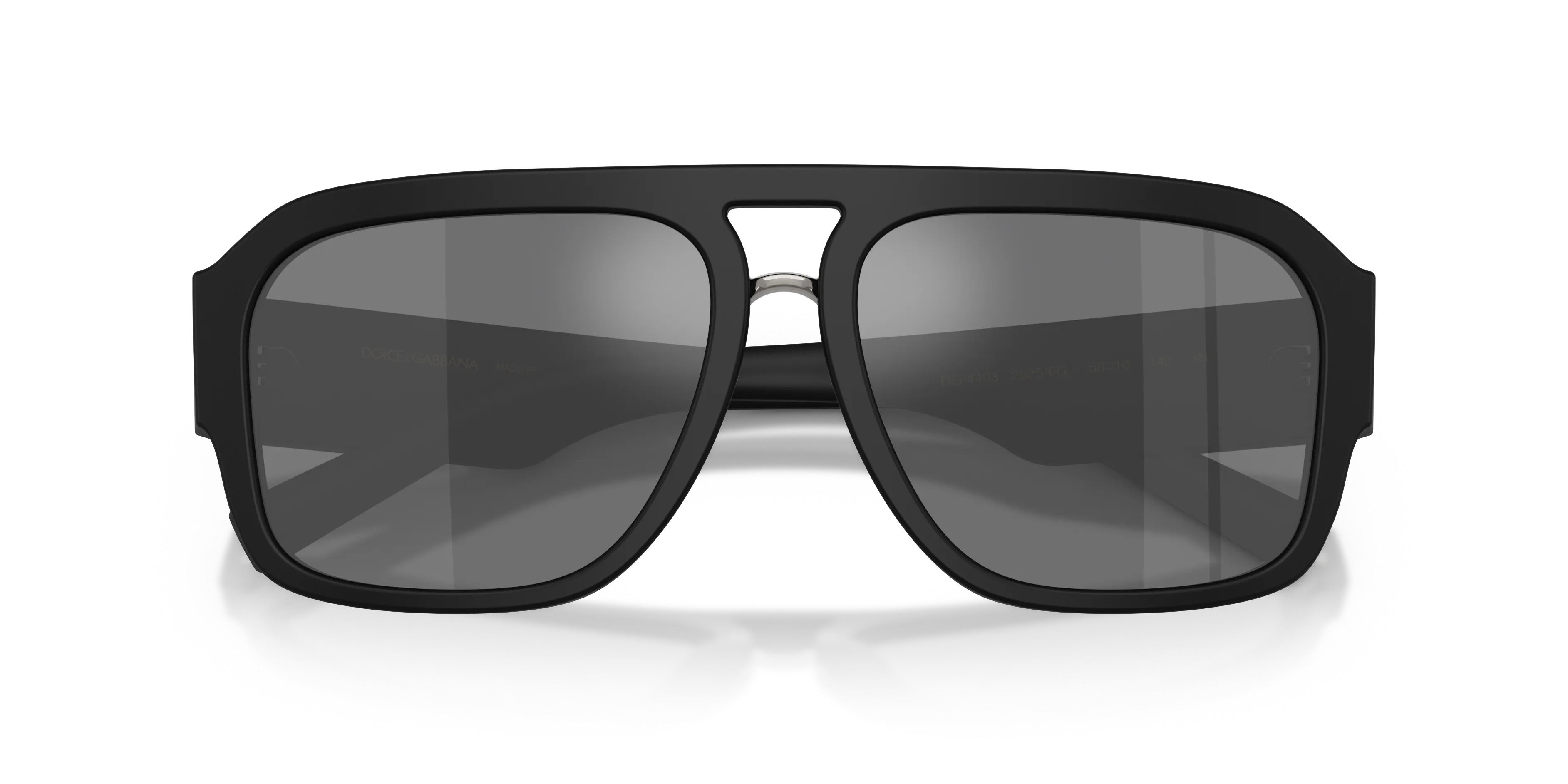 Dolce & Gabbana DG4403 25256G Occhiali da sole Acetato Nero Grigio Pilot Specchiate - immagine 2
