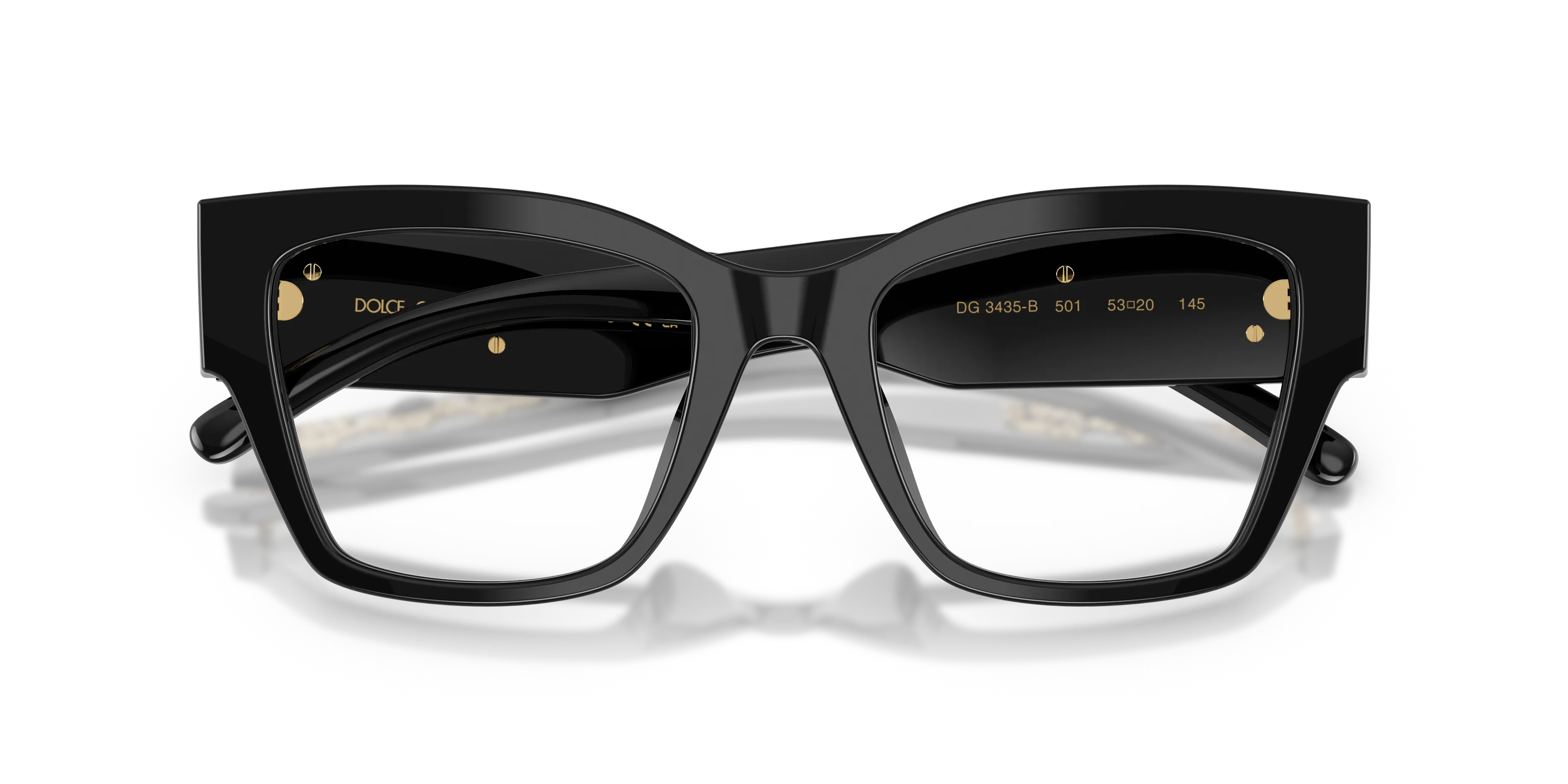 Dolce & Gabbana DG3435B 501 Montature da vista Acetato Nero Farfalla Normale - immagine 2