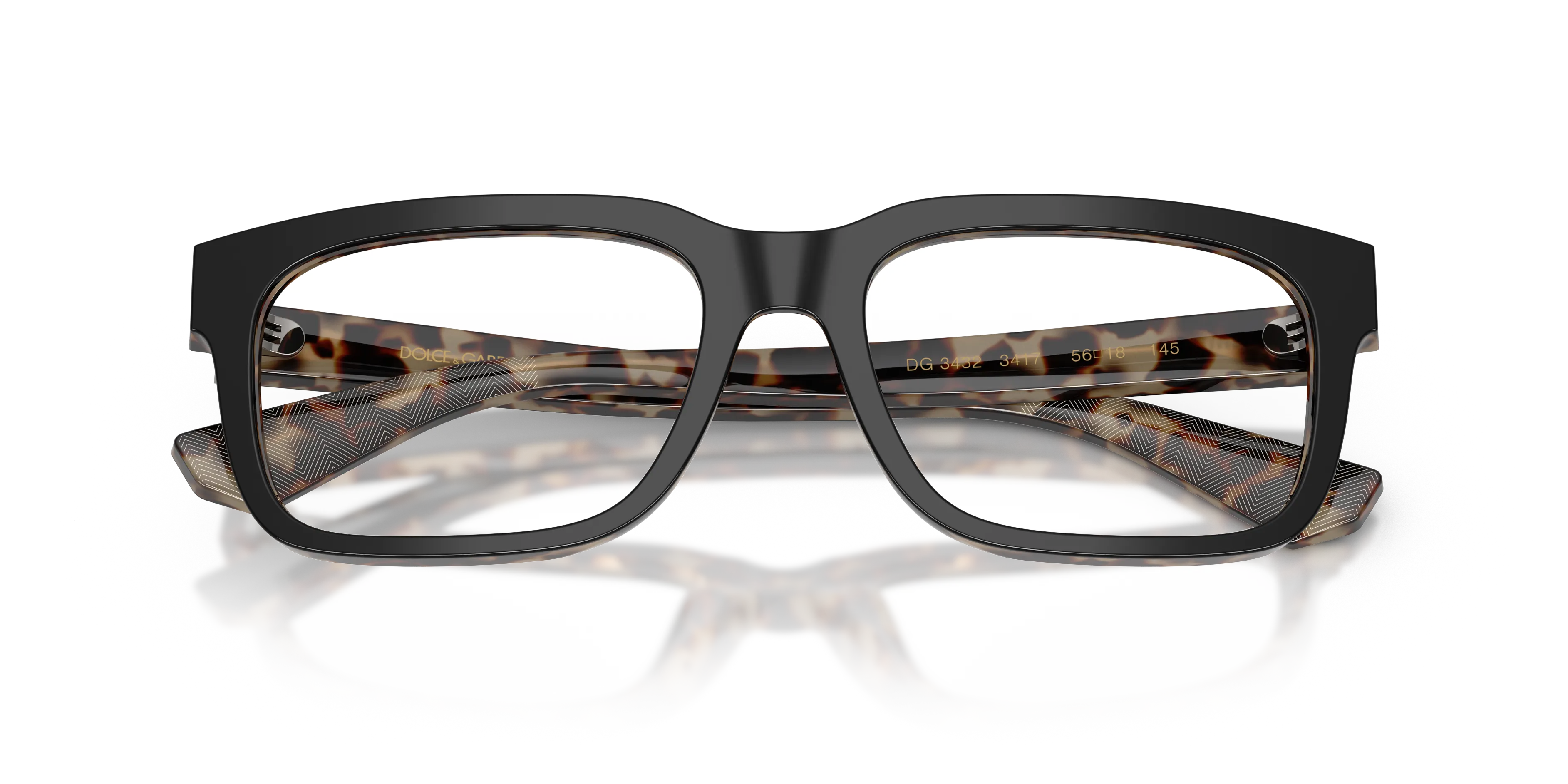 Dolce & Gabbana DG3432 3417 Montature da vista Acetato Nero Squadrata Normale - immagine 2