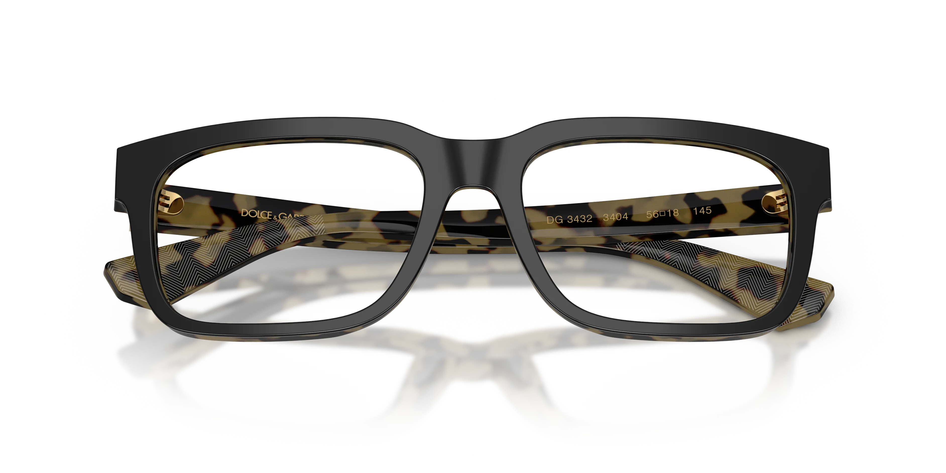 Dolce & Gabbana DG3432 3404 Montature da vista Acetato Nero Squadrata Normale - immagine 2