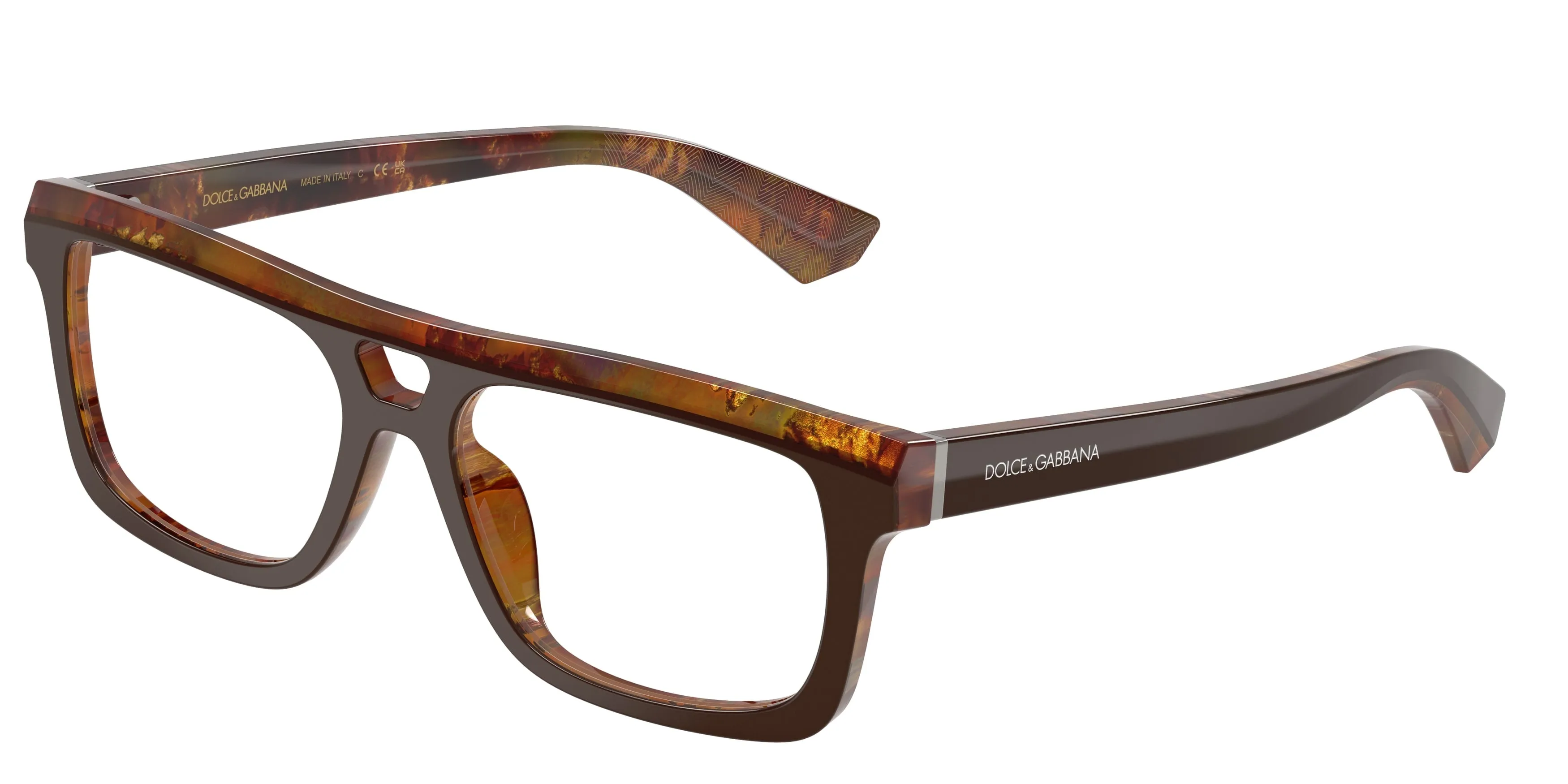 Dolce & Gabbana DG3431 3456 Montature da vista Acetato Marrone Squadrata Normale - immagine 1