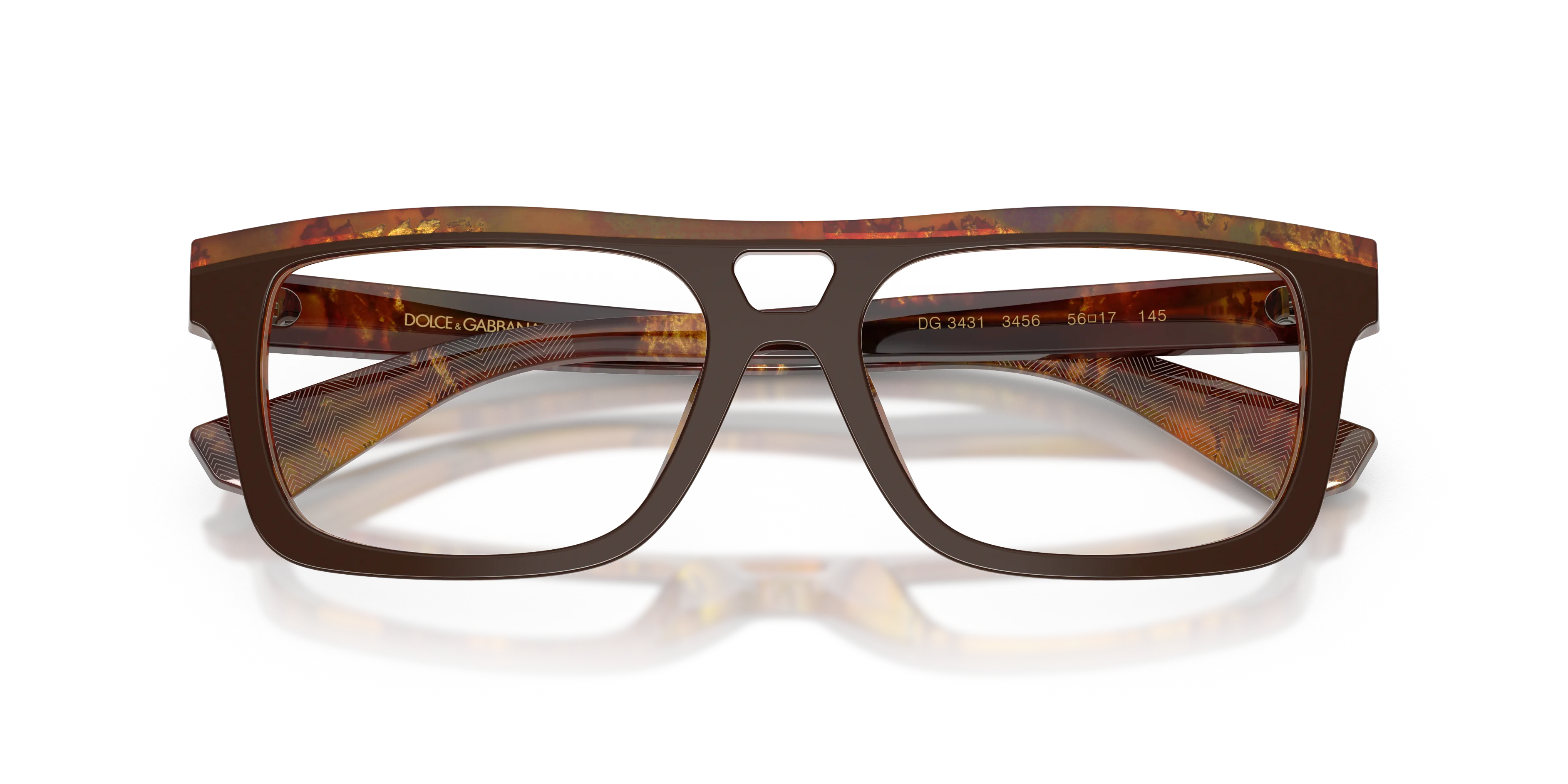 Dolce & Gabbana DG3431 3456 Montature da vista Acetato Marrone Squadrata Normale - immagine 2