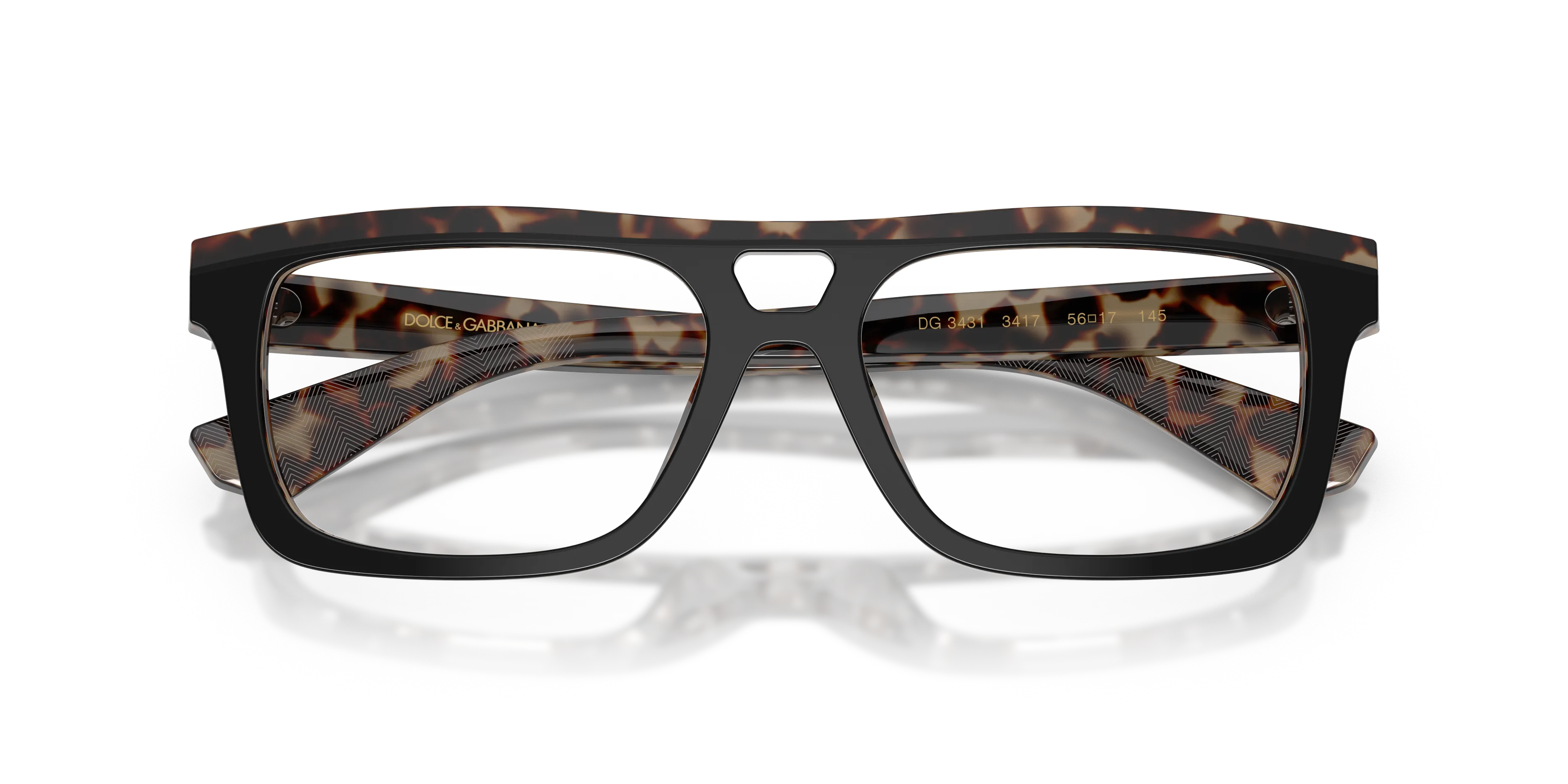Dolce & Gabbana DG3431 3417 Montature da vista Acetato Nero Squadrata Normale - immagine 2