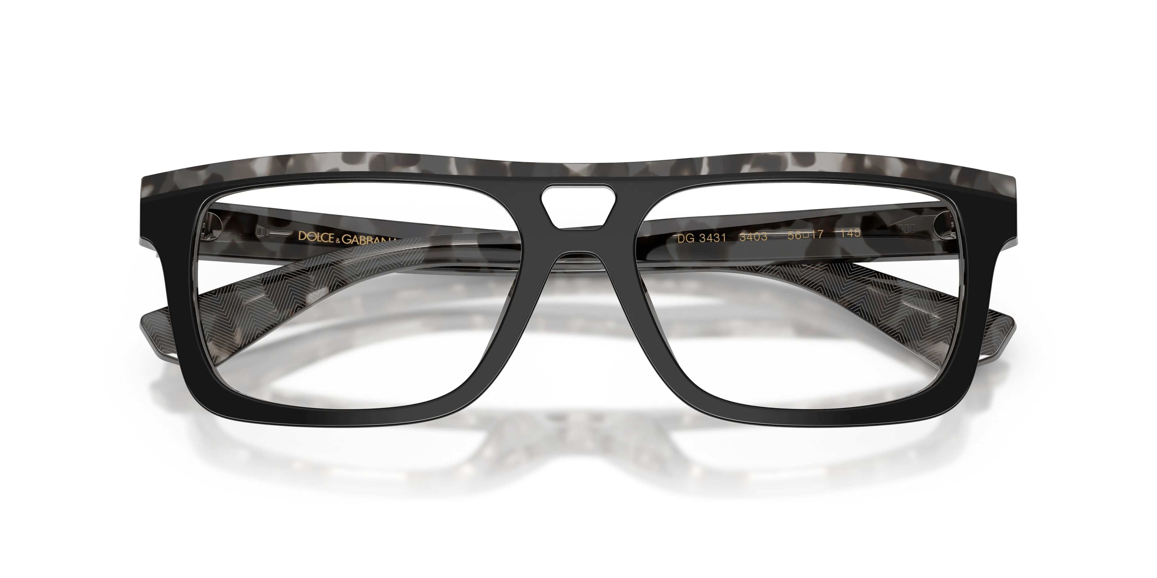 Dolce & Gabbana DG3431 3403 Montature da vista Acetato Nero Squadrata Normale - immagine 2