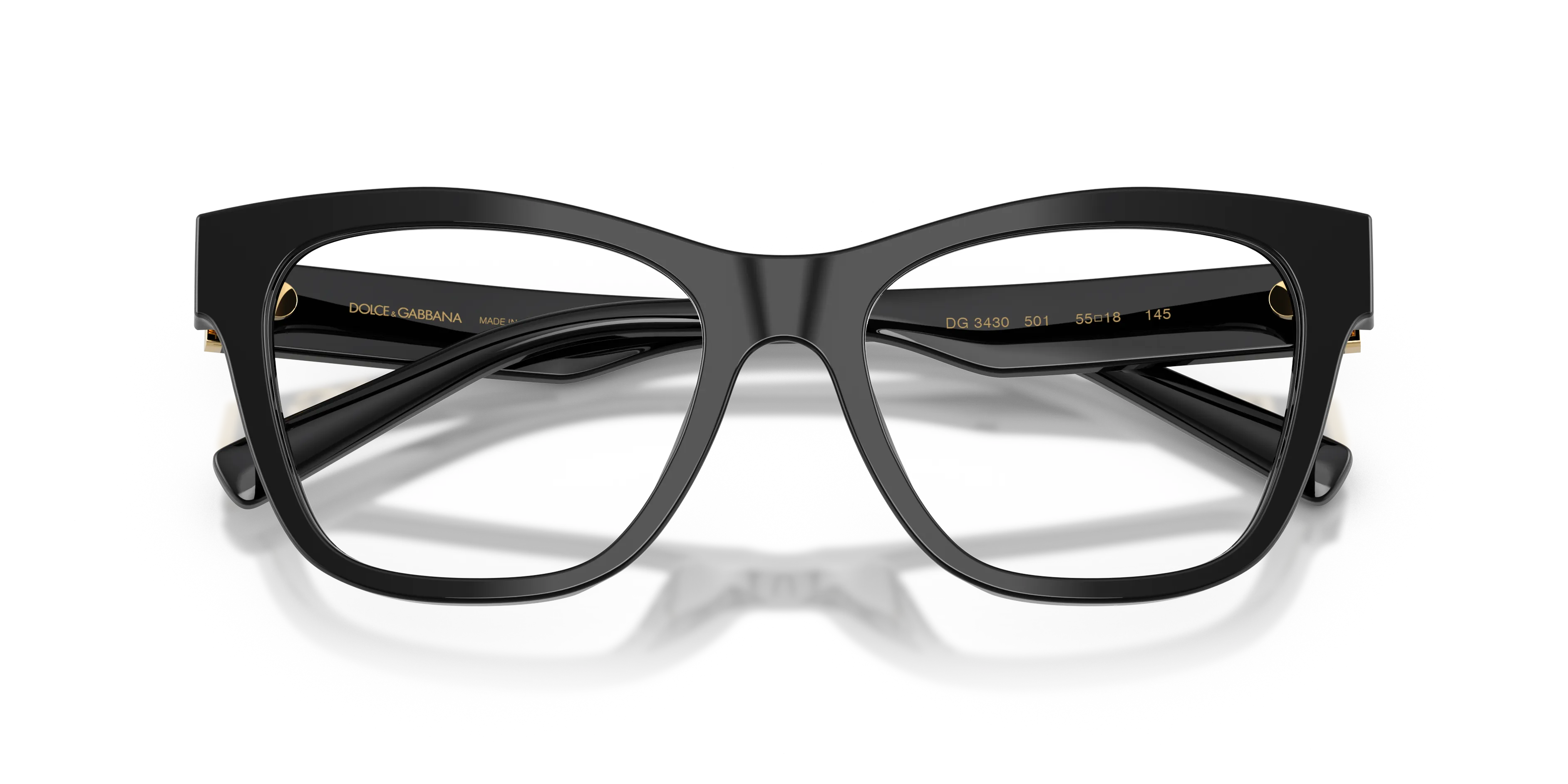 Dolce & Gabbana DG3430 501 Montature da vista Acetato Nero Squadrata Normale - immagine 2