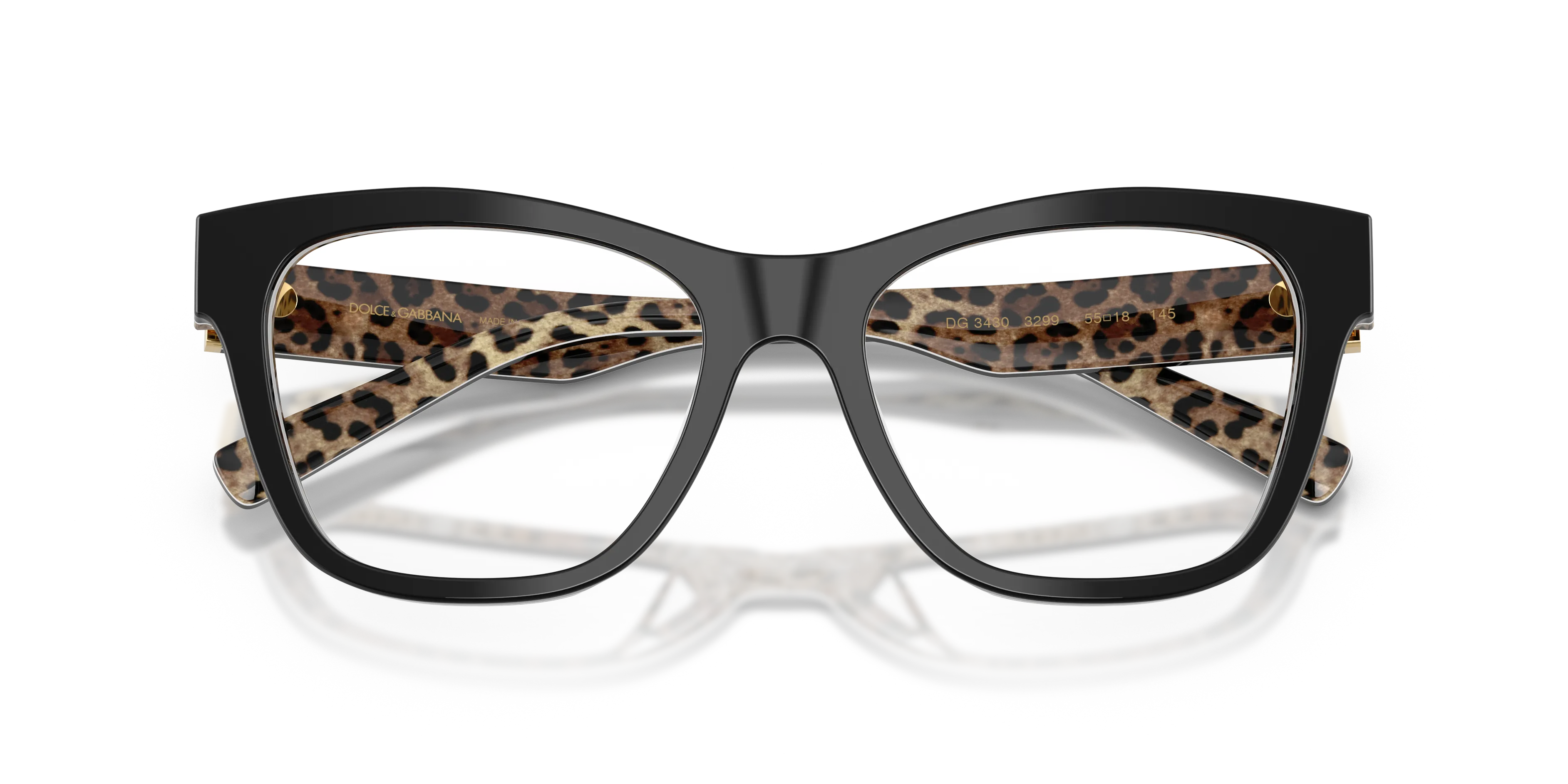 Dolce & Gabbana DG3430 3299 Montature da vista Acetato Nero Squadrata Normale - immagine 2