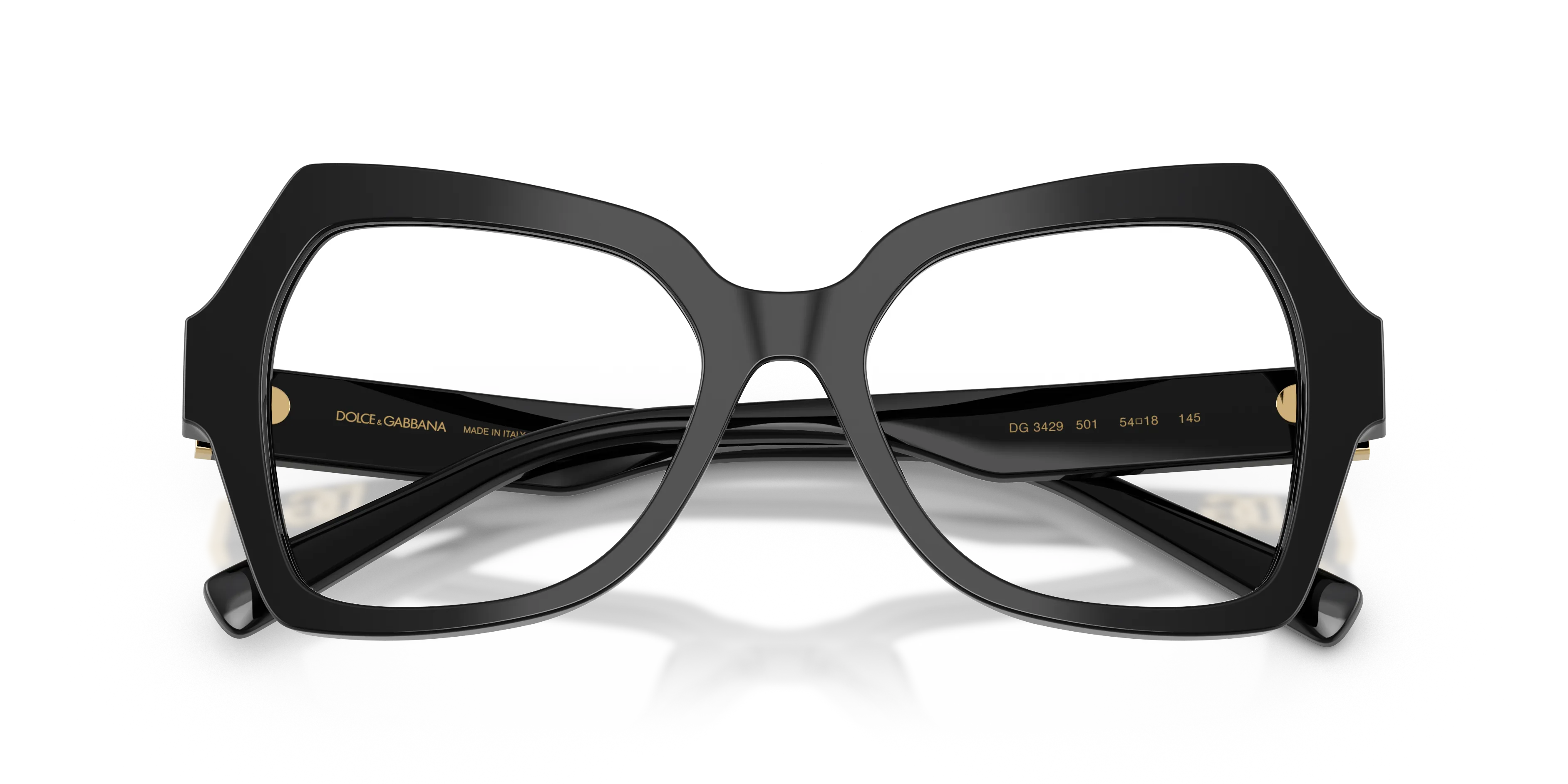 Dolce & Gabbana DG3429 501 Montature da vista Acetato Nero Farfalla Normale - immagine 2