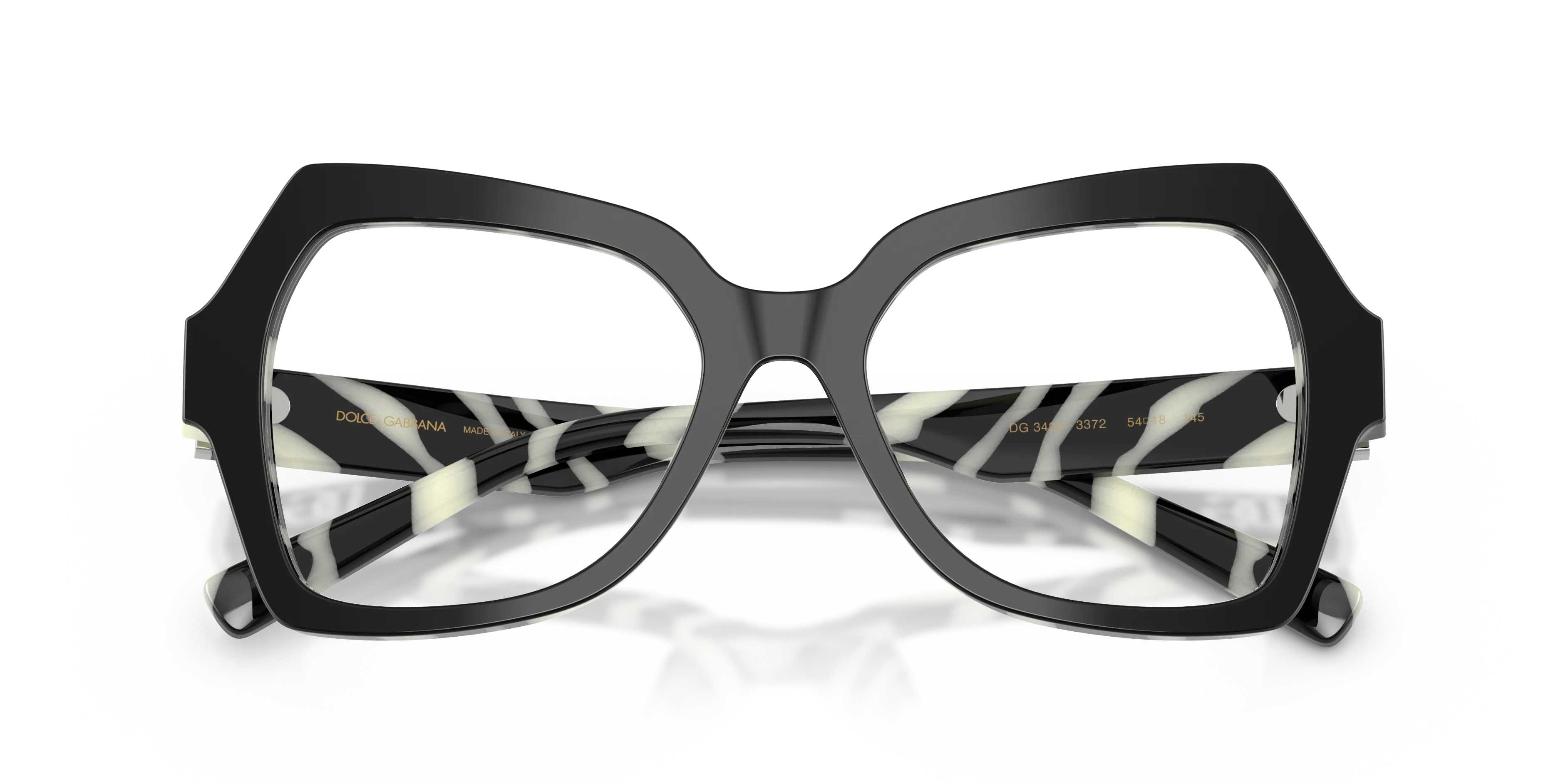 Dolce & Gabbana DG3429 3372 Montature da vista Acetato Nero Farfalla Normale - immagine 2
