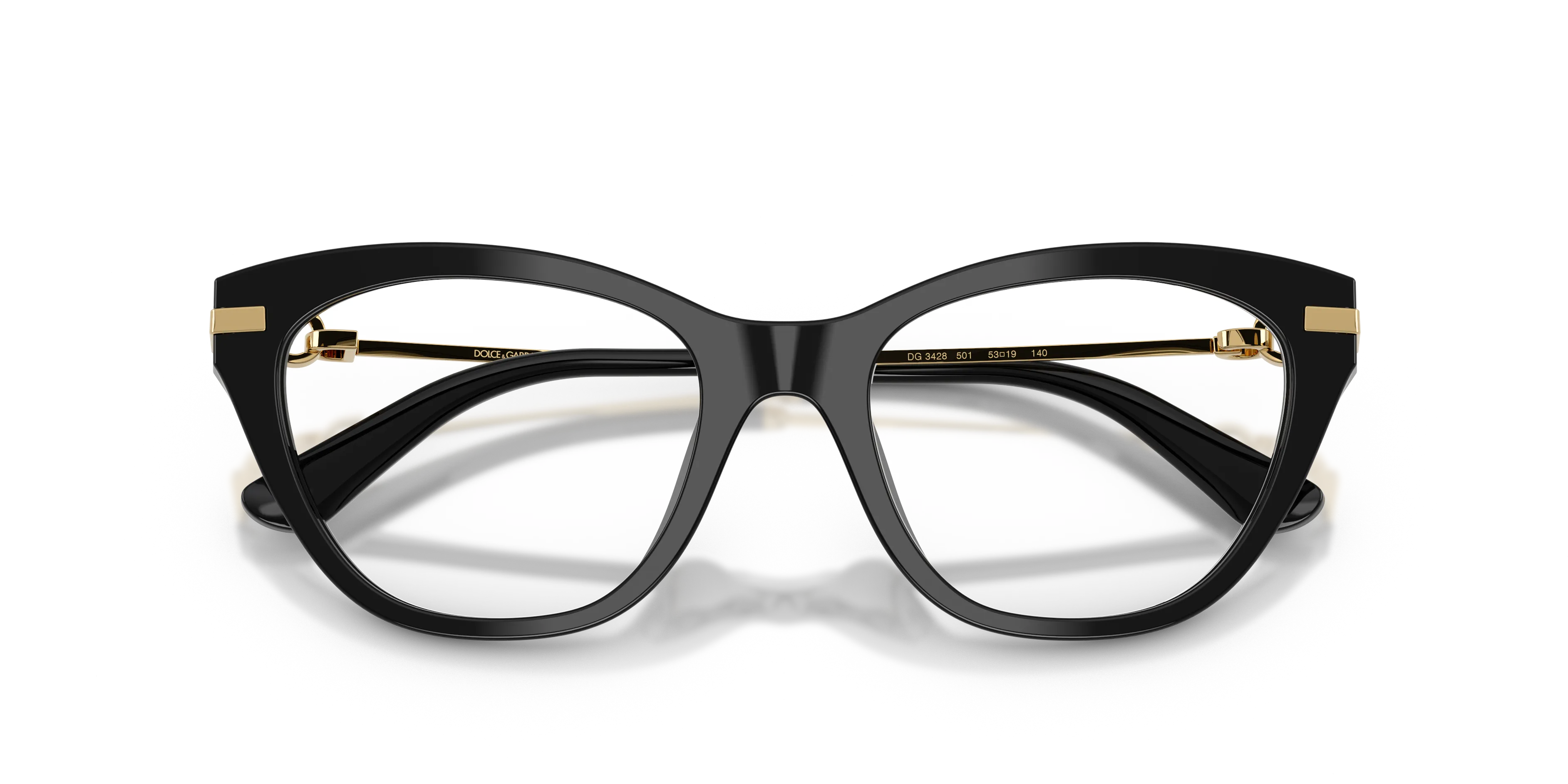 Dolce & Gabbana DG3428 501 Montature da vista Acetato Nero Farfalla Normale - immagine 2