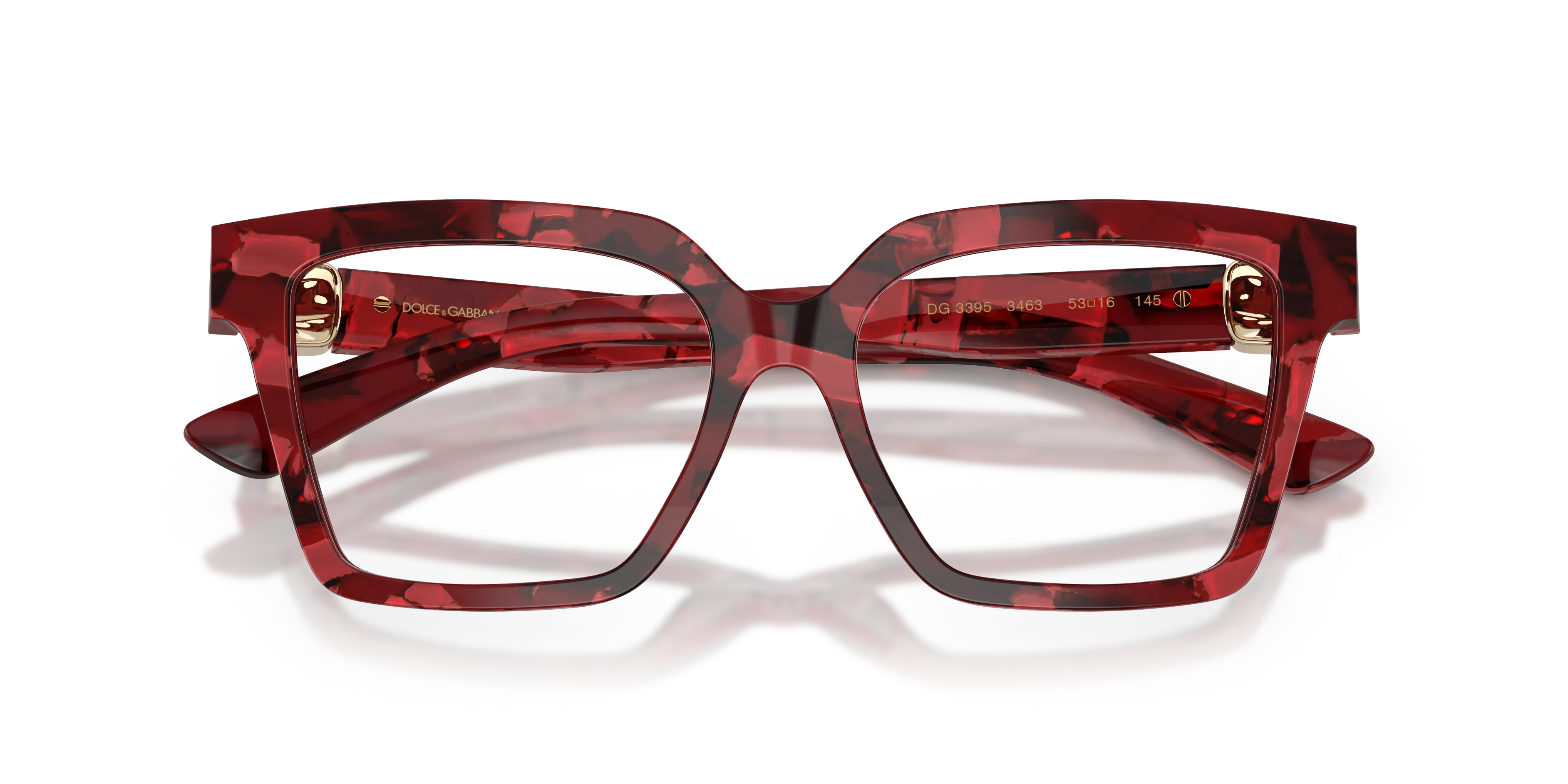 Dolce & Gabbana DG3395 3463 Montature da vista Acetato Rosso Squadrata Normale - immagine 2