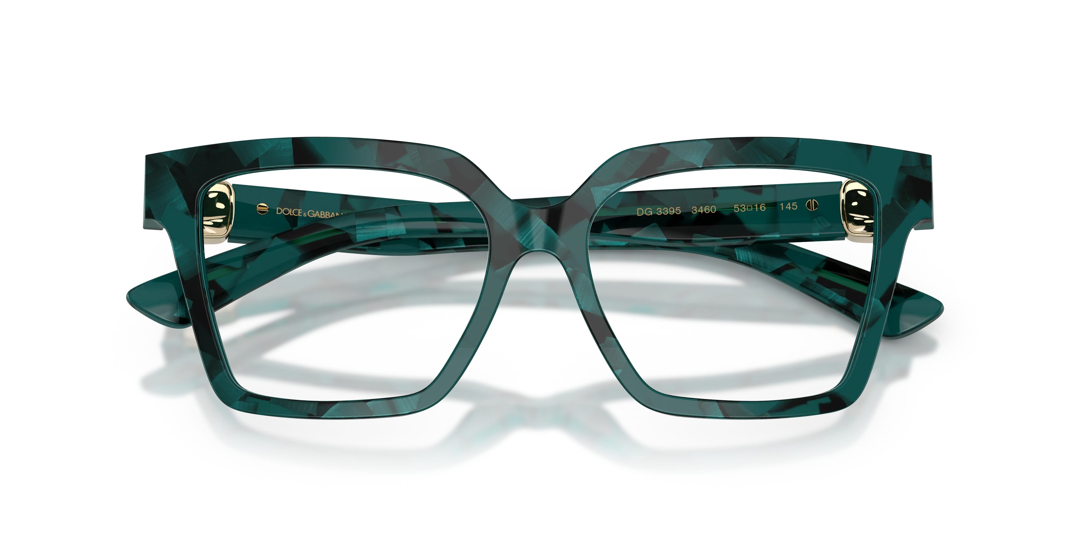 Dolce & Gabbana DG3395 3460 Montature da vista Acetato Verde Squadrata Normale - immagine 2