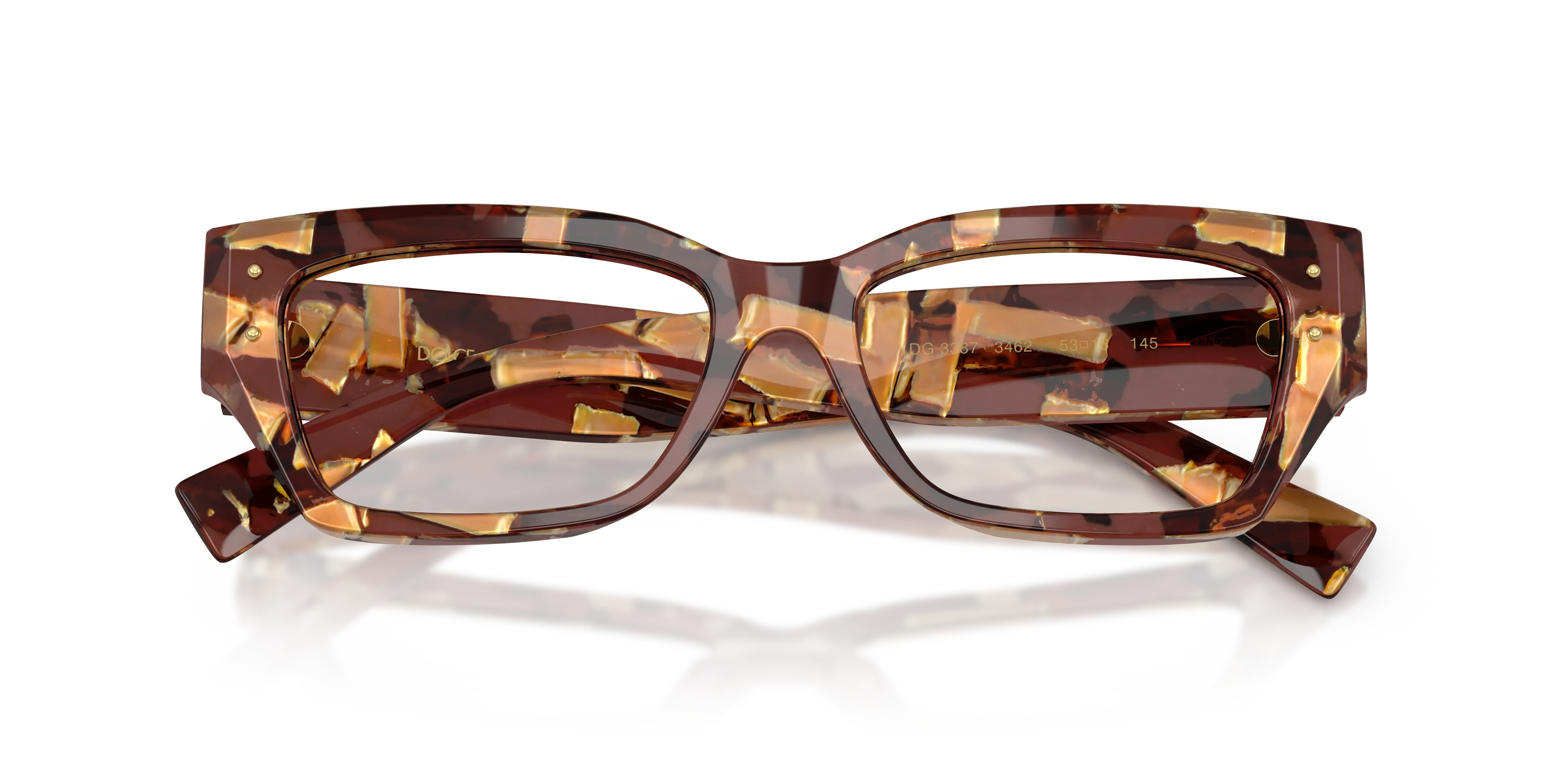 Dolce & Gabbana DG3387 3462 Montature da vista Acetato Marrone Squadrata Normale - immagine 2