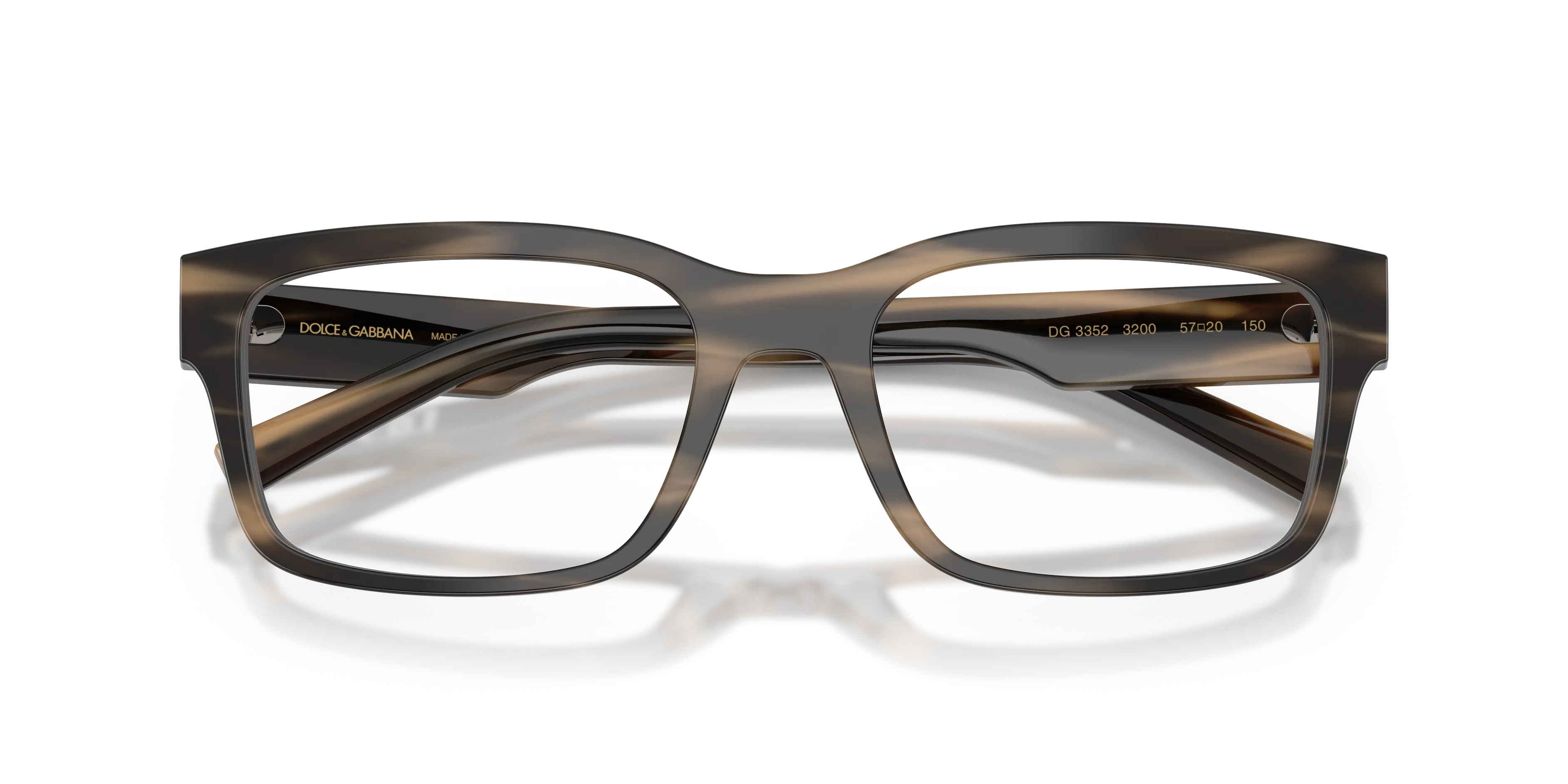 Dolce & Gabbana DG3352 3200 Montature da vista Acetato Marrone Squadrata Normale - immagine 2