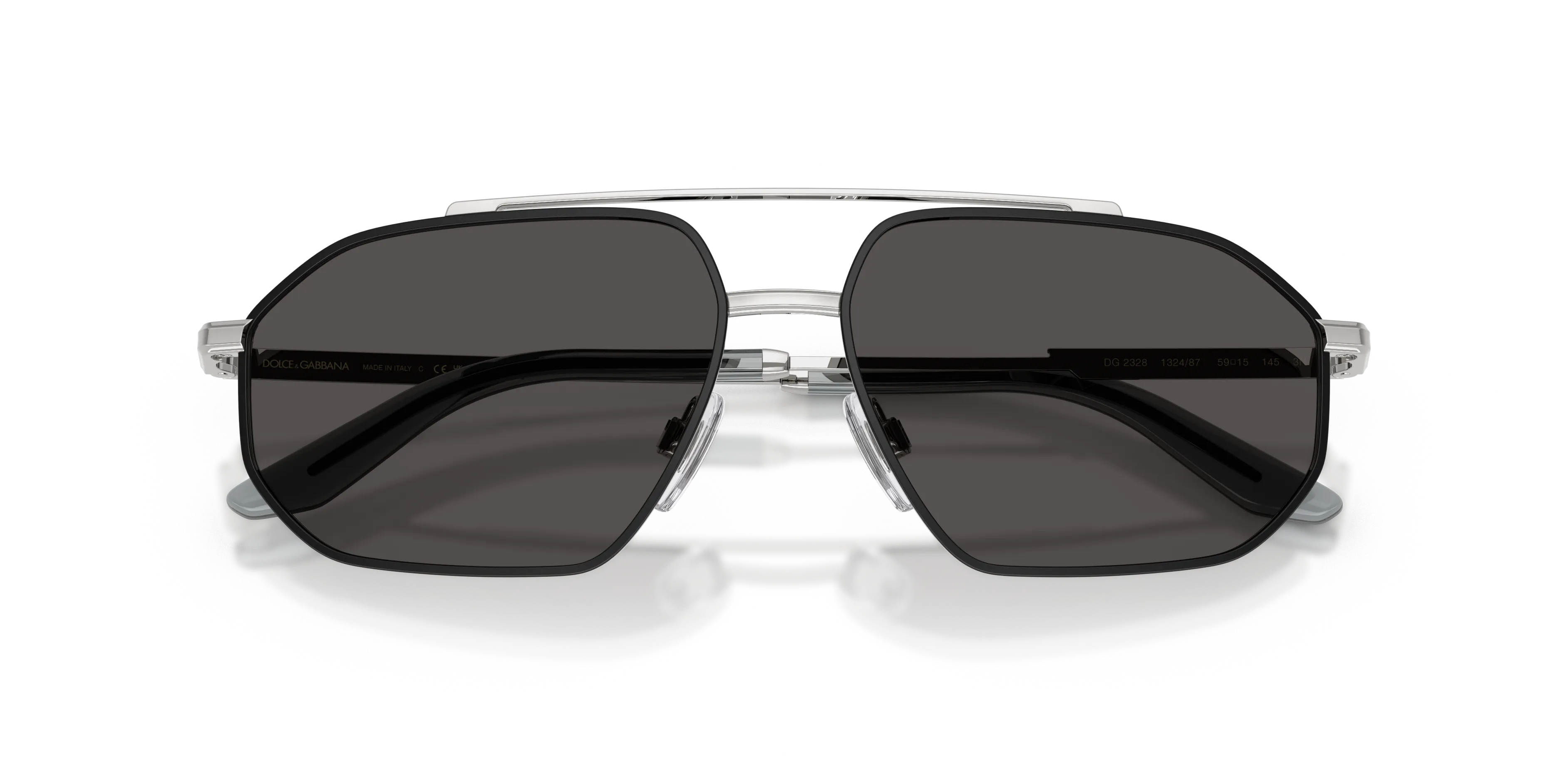 Dolce & Gabbana DG2328 132487 Occhiali da sole Metallo Argento Grigio Pilot Normale - immagine 2