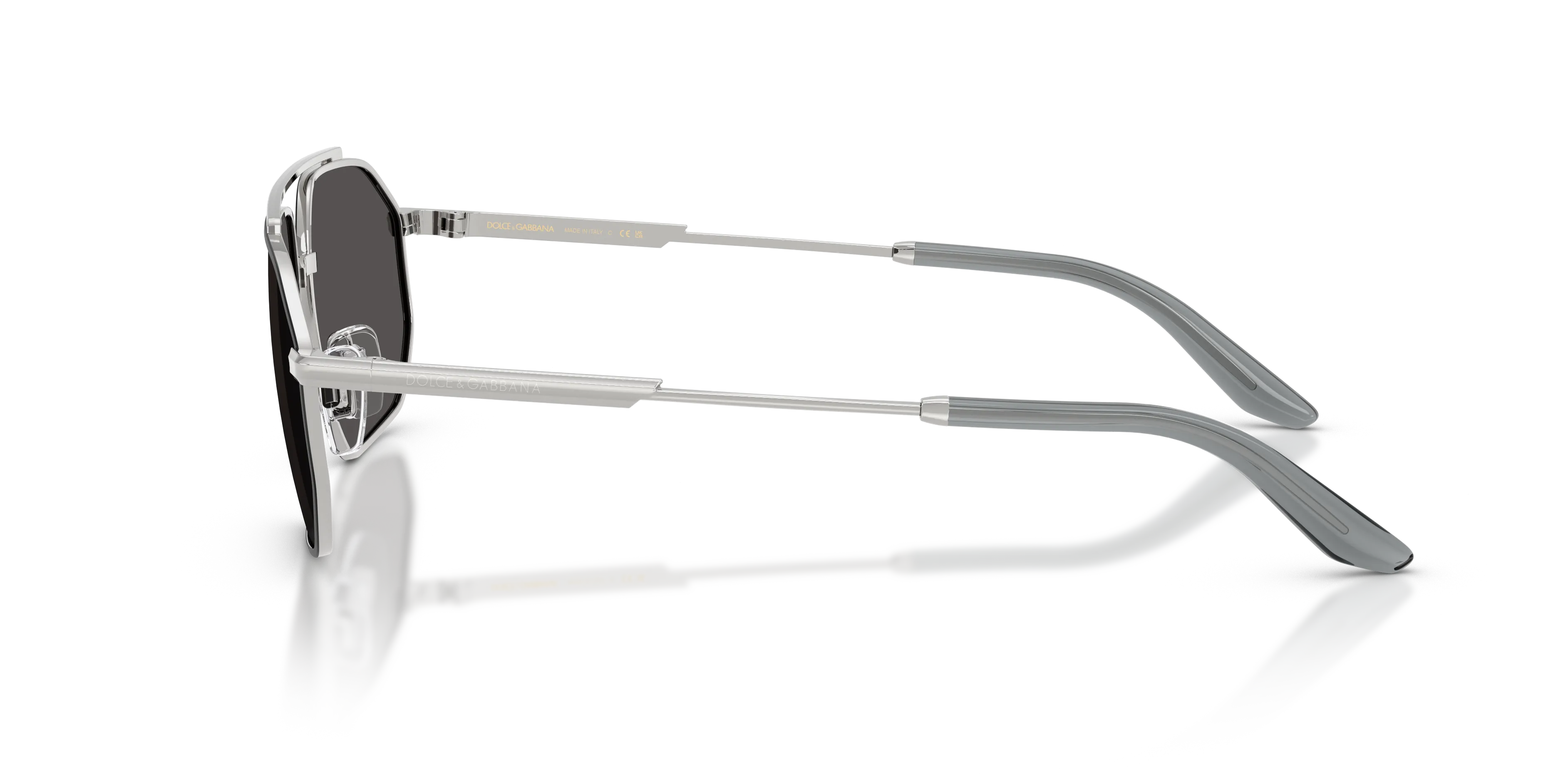 Dolce & Gabbana DG2328 132487 Occhiali da sole Metallo Argento Grigio Pilot Normale - immagine 4