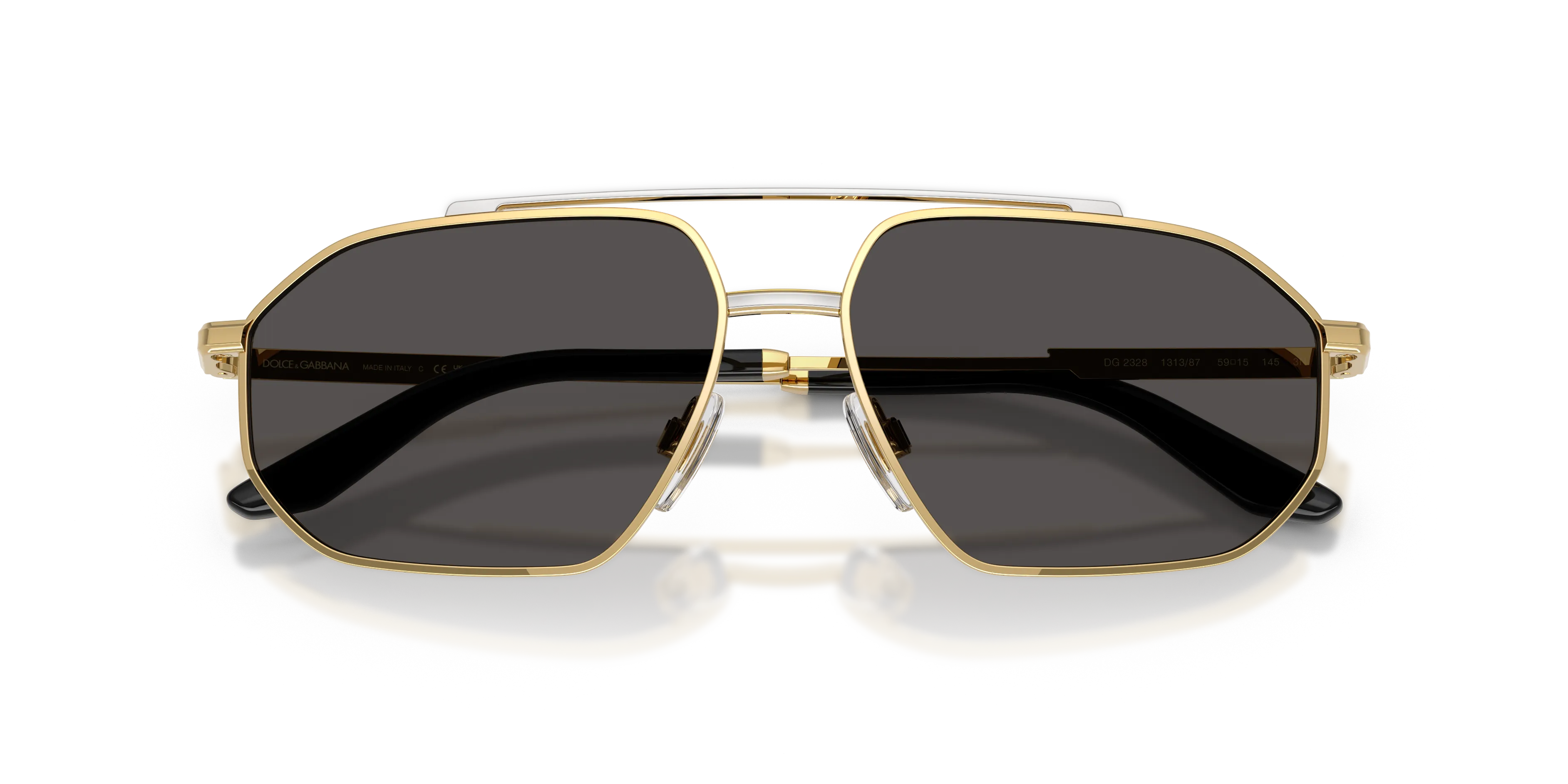 Dolce & Gabbana DG2328 131387 Occhiali da sole Metallo Oro Grigio Pilot Normale - immagine 2