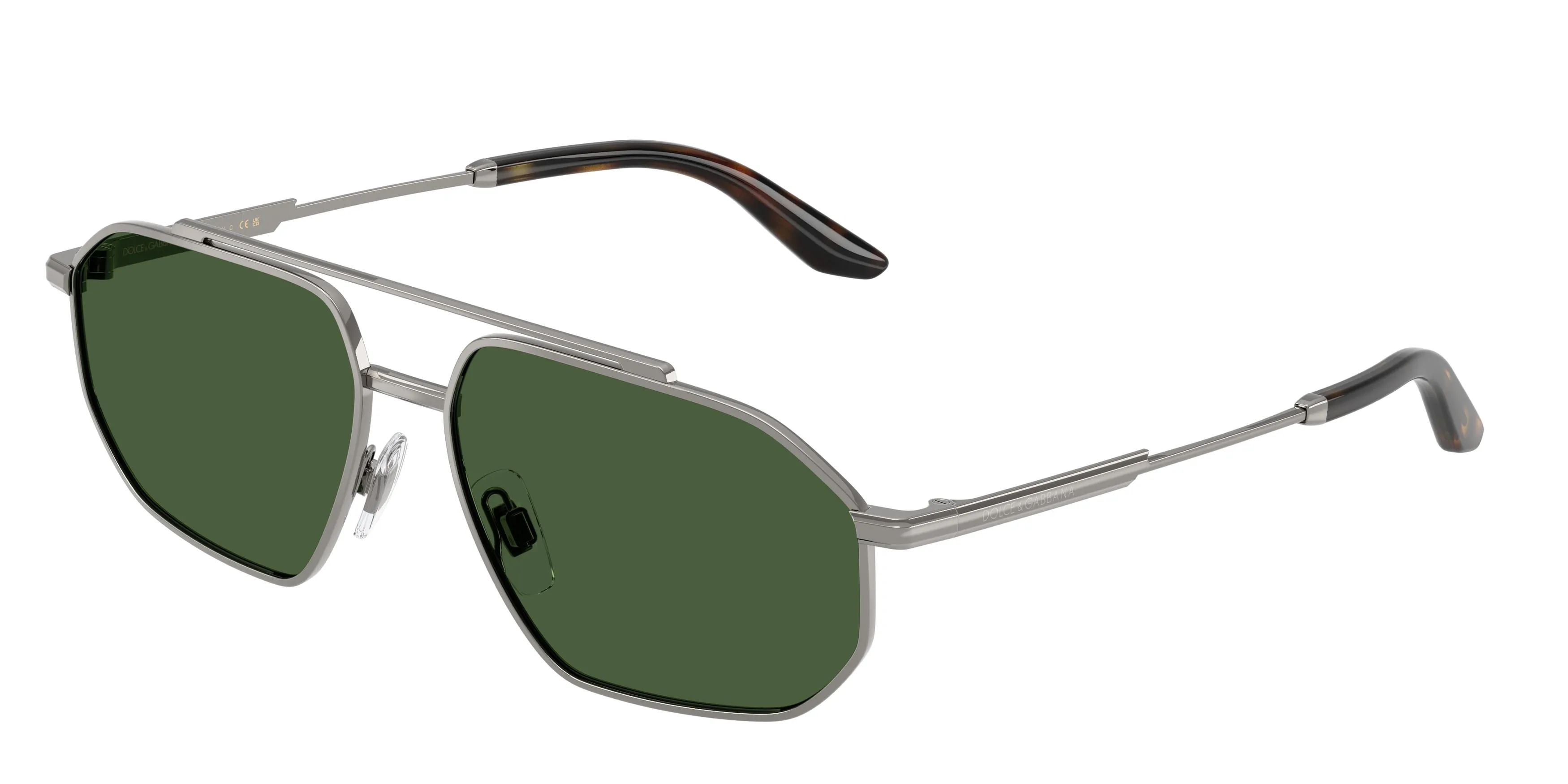 Dolce & Gabbana DG2328 04/71 Occhiali da sole Metallo Grigio Verde Pilot Normale - immagine 1
