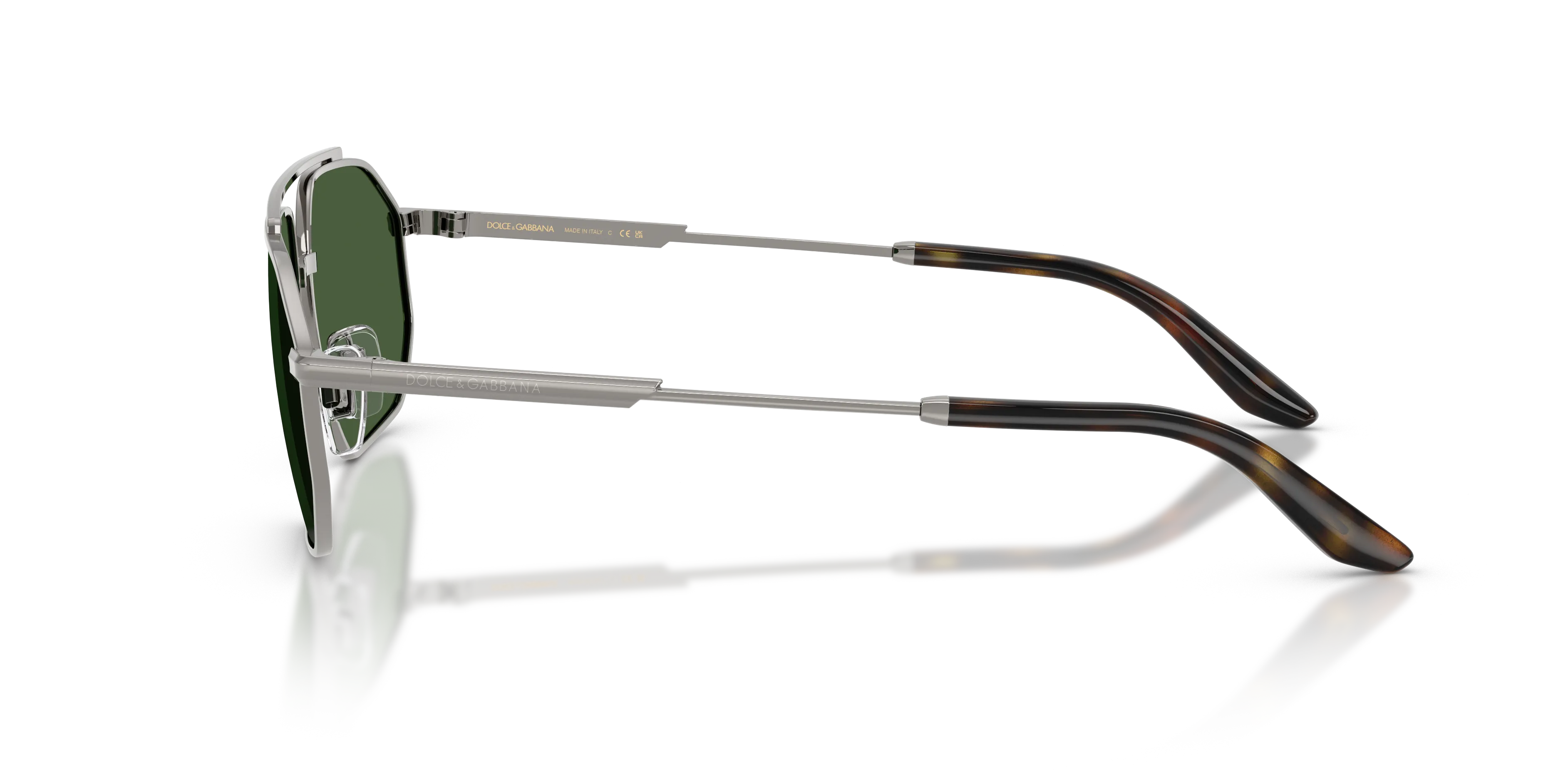 Dolce & Gabbana DG2328 04/71 Occhiali da sole Metallo Grigio Verde Pilot Normale - immagine 4