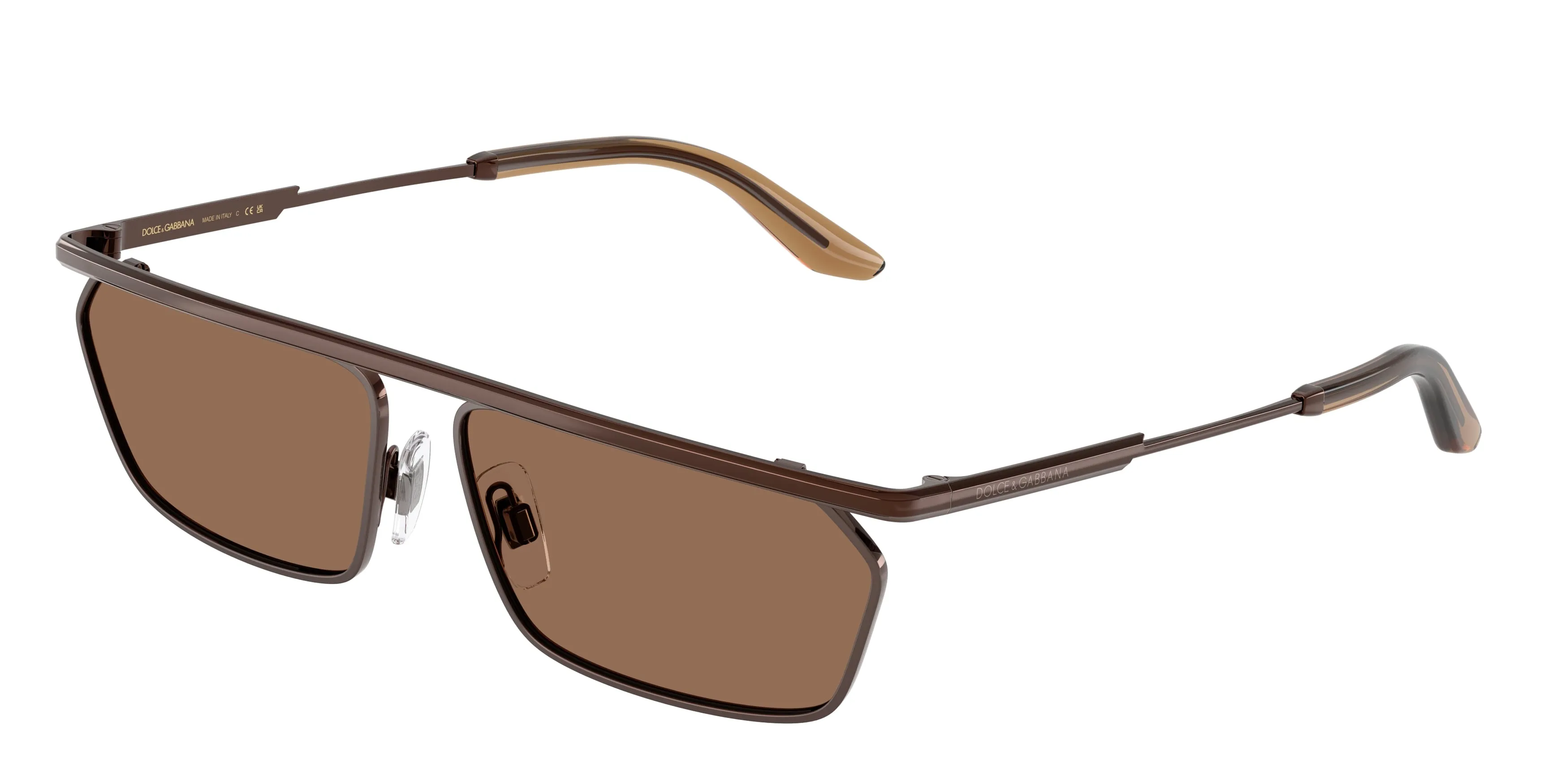 Dolce & Gabbana DG2327 133673 Occhiali da sole Metallo Marrone Marrone Squadrata Normale - immagine 1