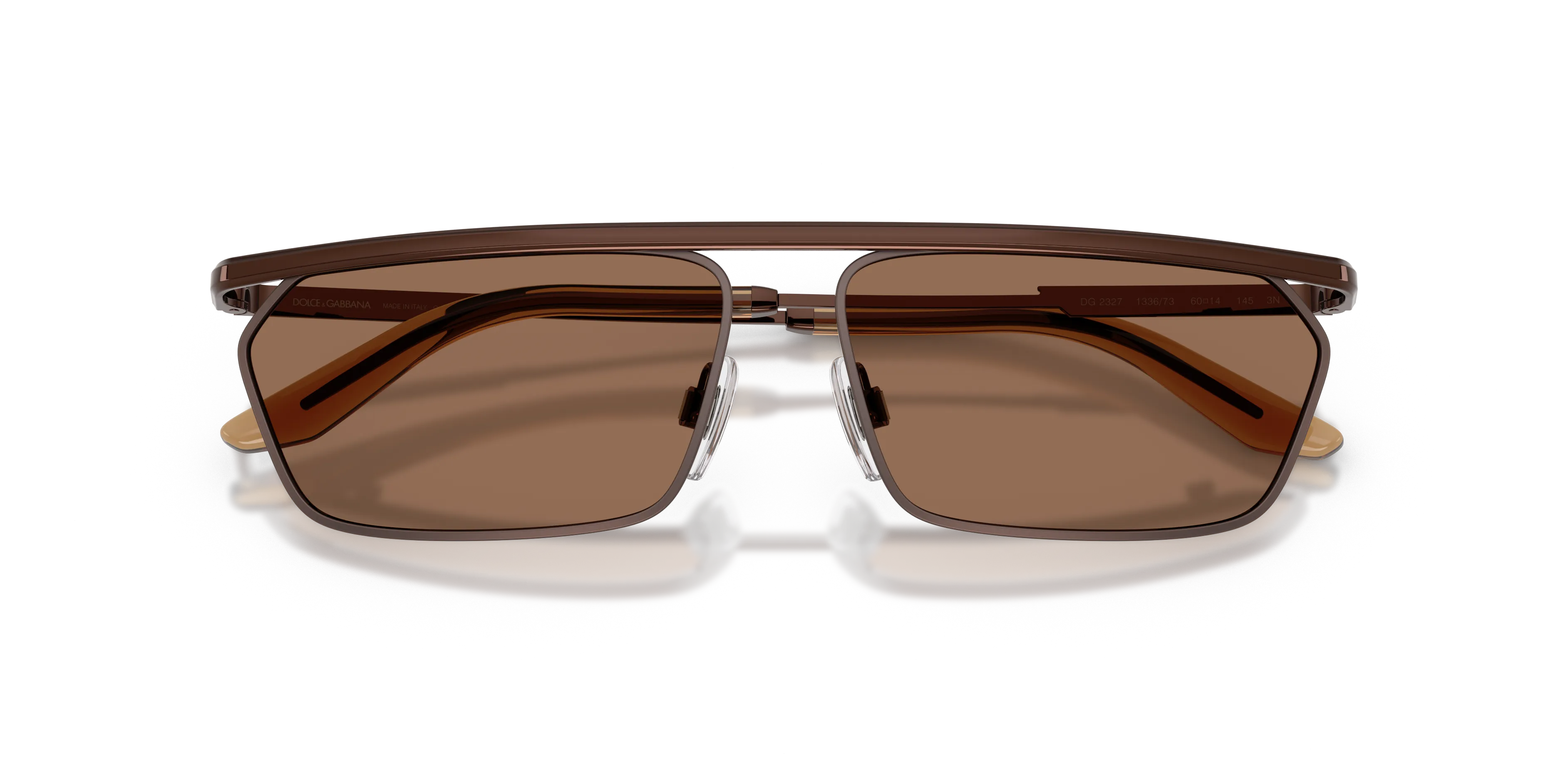 Dolce & Gabbana DG2327 133673 Occhiali da sole Metallo Marrone Marrone Squadrata Normale - immagine 2