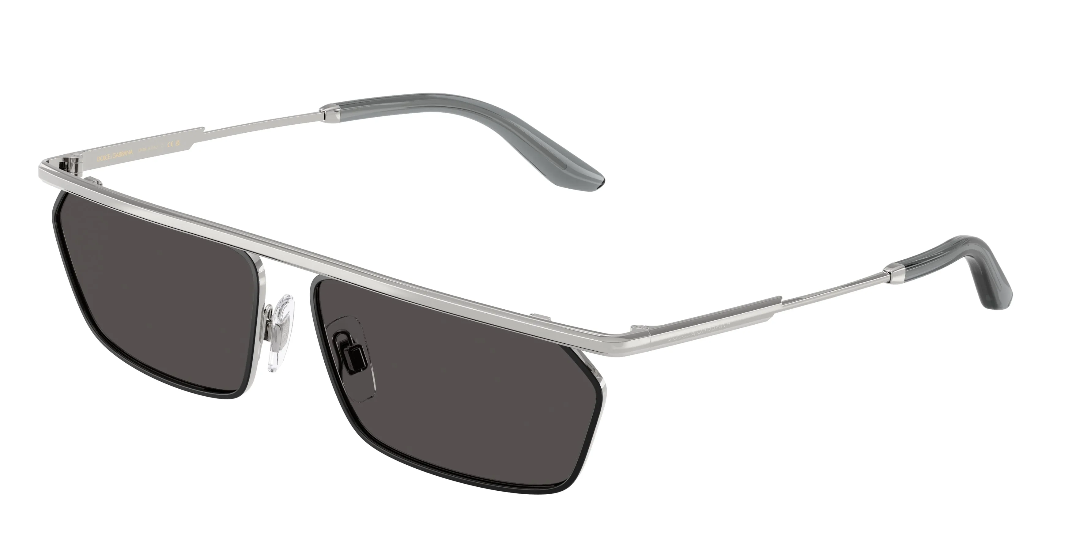 Dolce & Gabbana DG2327 132487 Occhiali da sole Metallo Argento Grigio Squadrata Normale - immagine 1