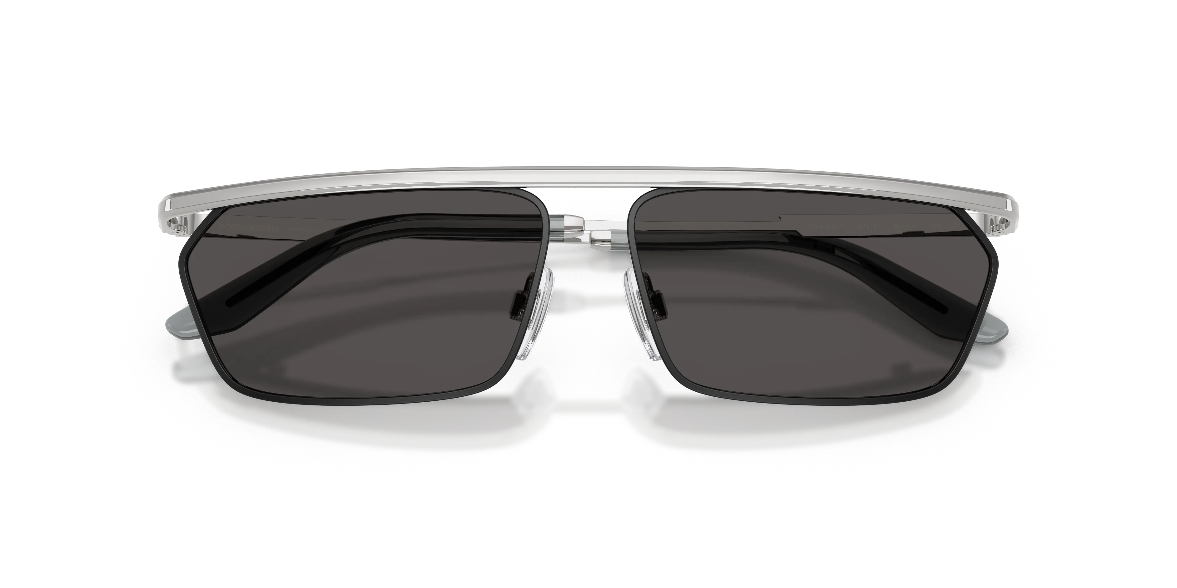 Dolce & Gabbana DG2327 132487 Occhiali da sole Metallo Argento Grigio Squadrata Normale - immagine 2